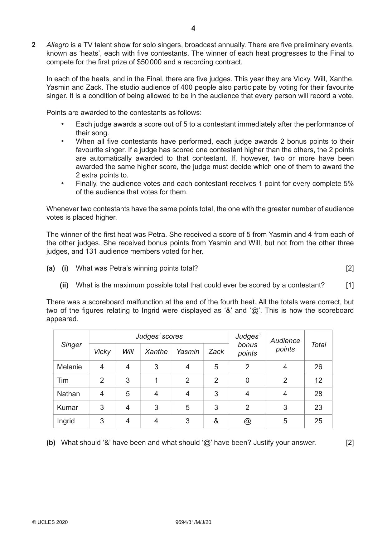 Cambridge A Level Thinking Skills 9694 2020 May/June Paper 3 · Variant 1 question paper, page 4 of 8