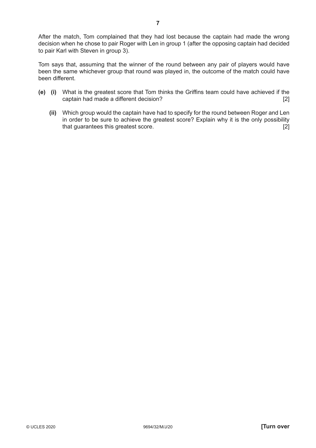 Cambridge A Level Thinking Skills 9694 2020 May/June Paper 3 · Variant 2 question paper, page 7 of 12