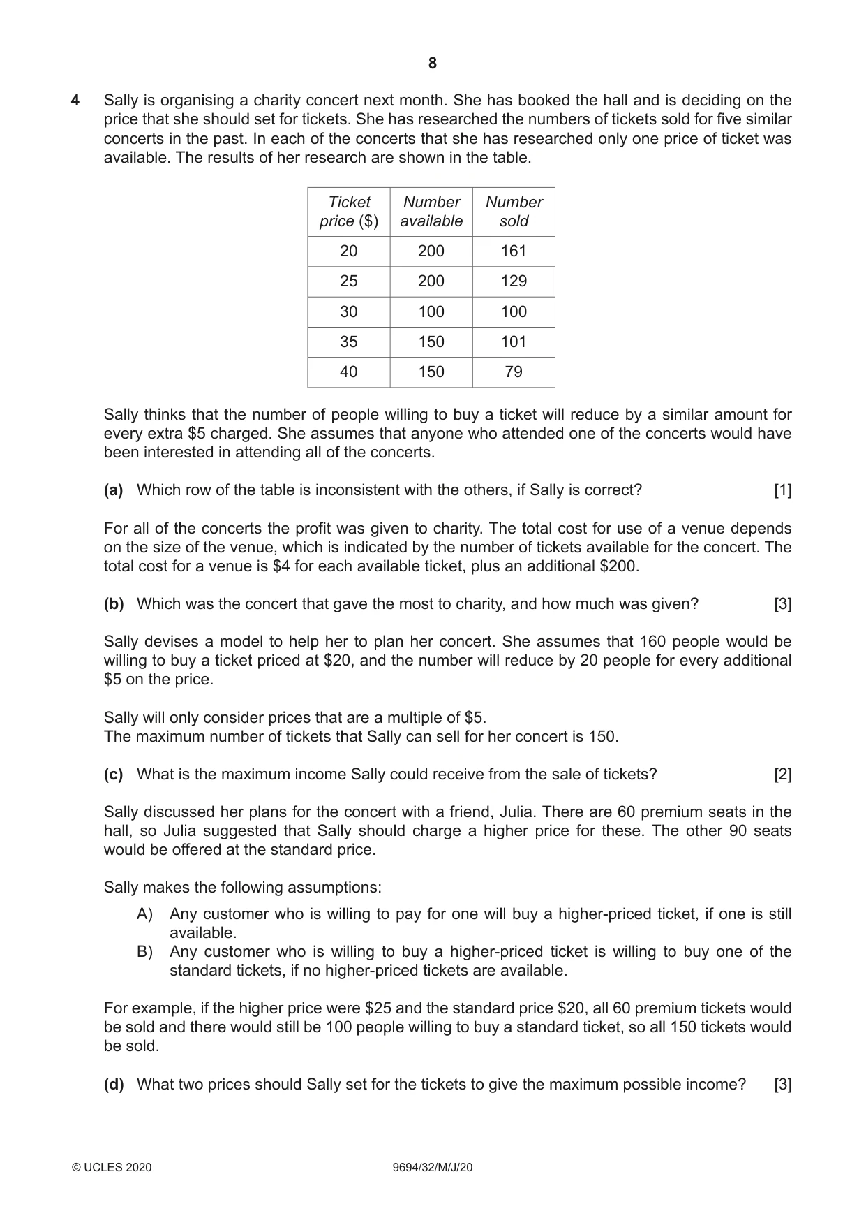 Cambridge A Level Thinking Skills 9694 2020 May/June Paper 3 · Variant 2 question paper, page 8 of 12