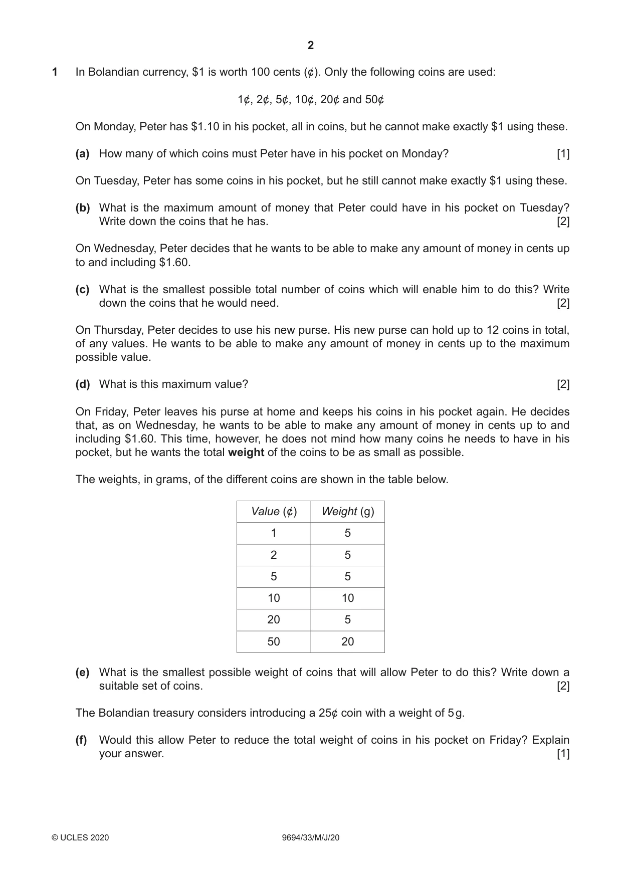 Cambridge A Level Thinking Skills 9694 2020 May/June Paper 3 · Variant 3 question paper, page 2 of 12