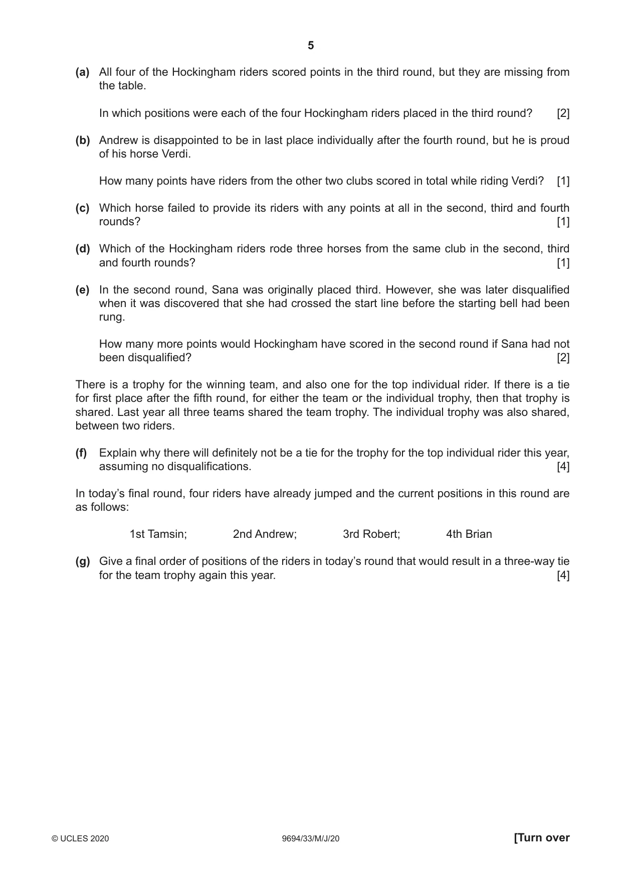 Cambridge A Level Thinking Skills 9694 2020 May/June Paper 3 · Variant 3 question paper, page 5 of 12
