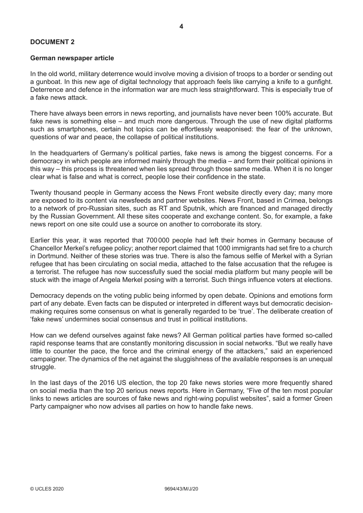 Cambridge A Level Thinking Skills 9694 2020 May/June Paper 4 · Variant 3 question paper, page 4 of 8