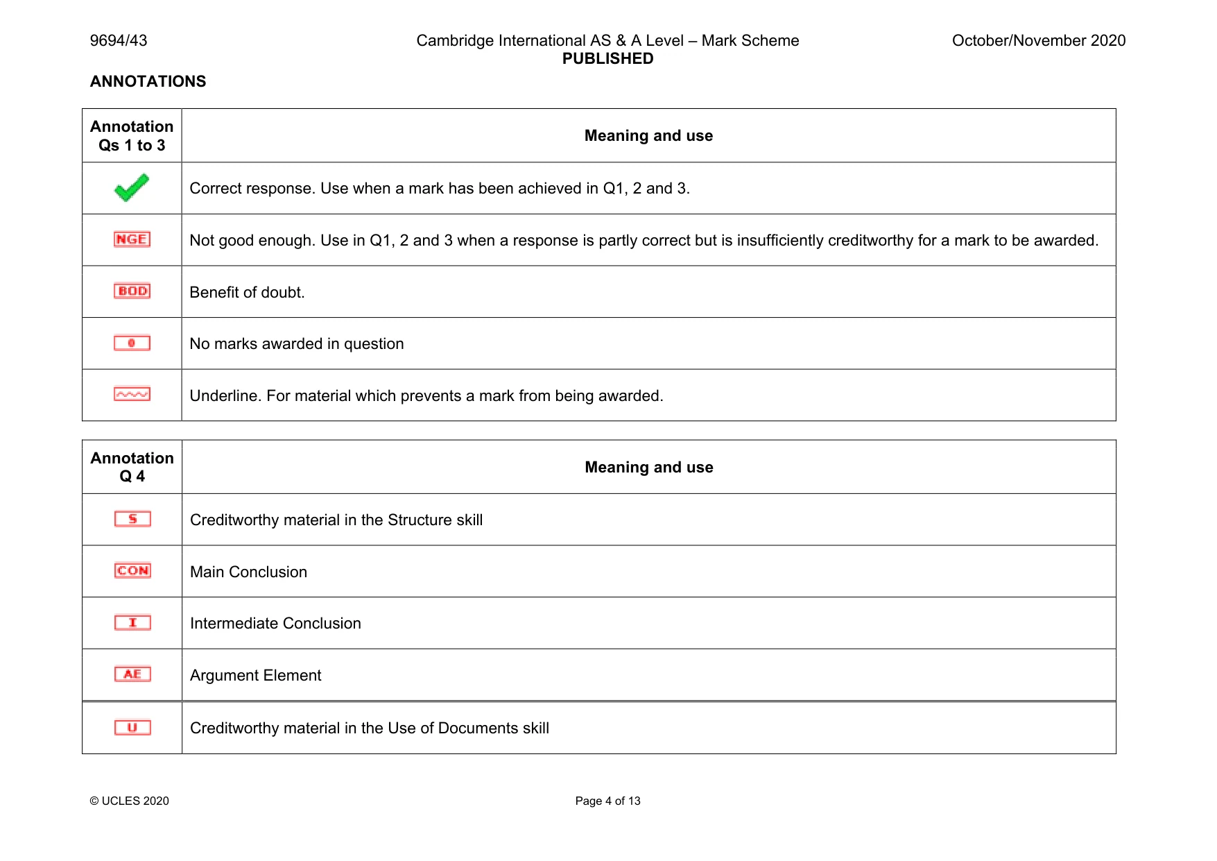 Mark scheme, page 4 of 13