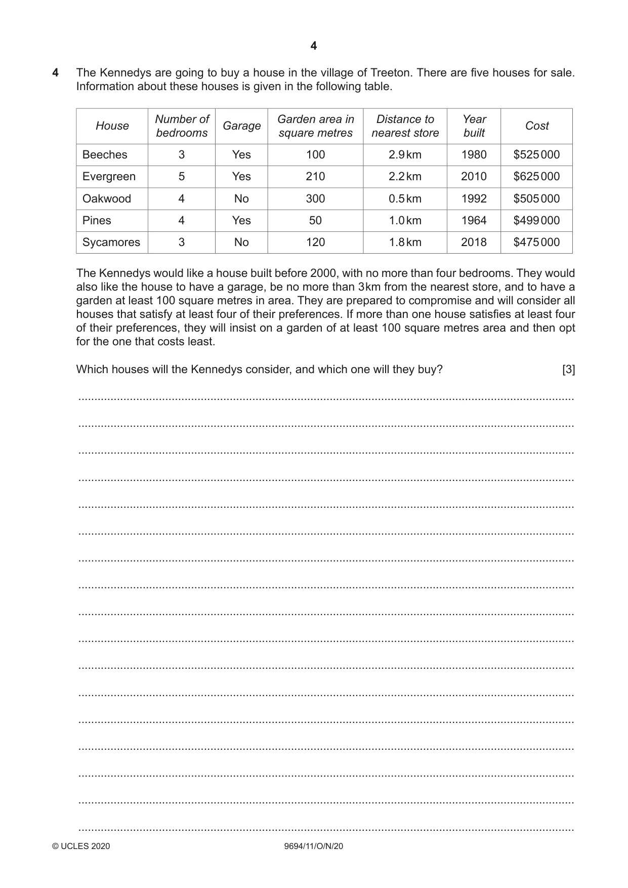 Cambridge A Level Thinking Skills 9694 2020 Oct/Nov Paper 1 · Variant 1 question paper, page 4 of 16