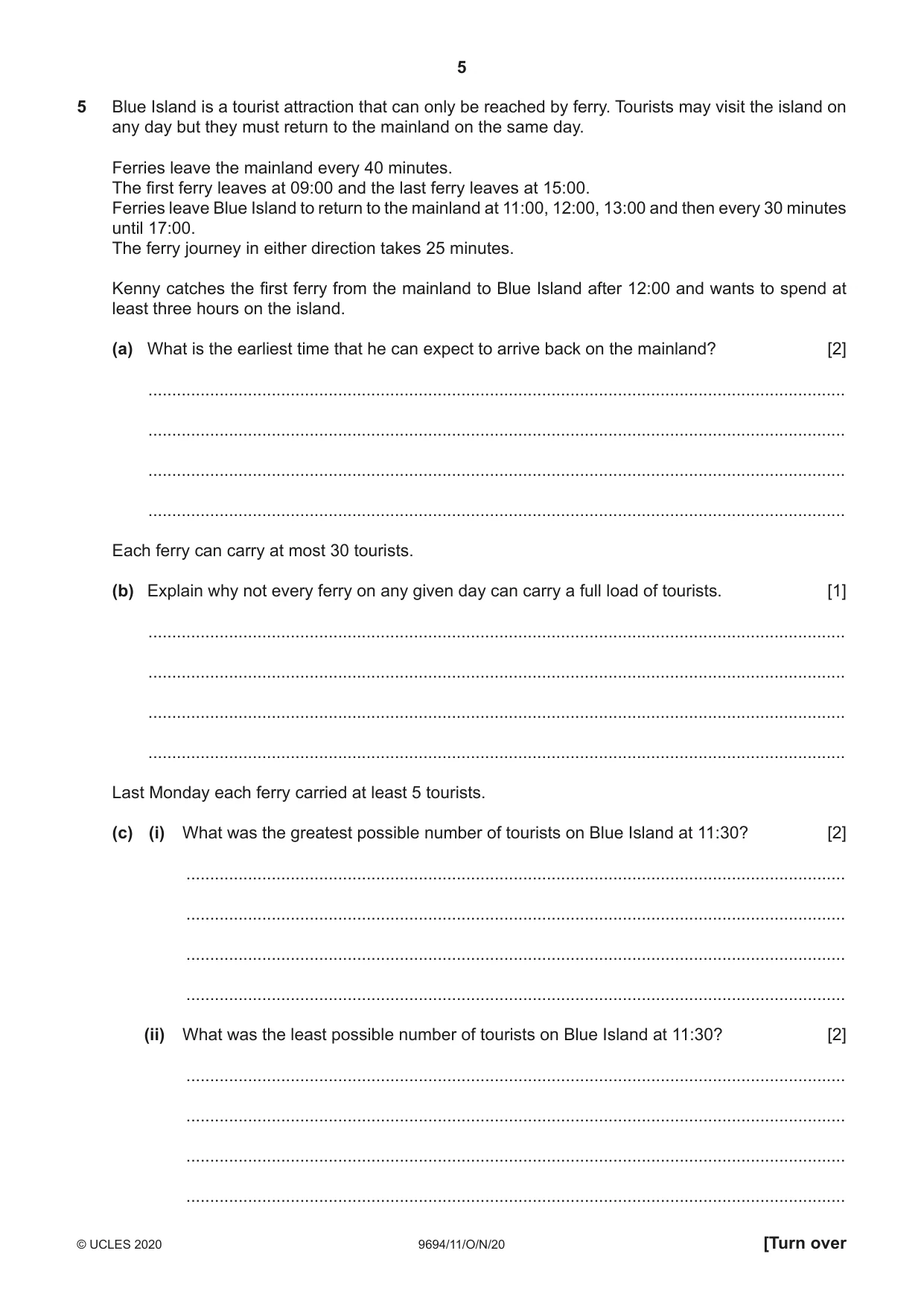 Cambridge A Level Thinking Skills 9694 2020 Oct/Nov Paper 1 · Variant 1 question paper, page 5 of 16