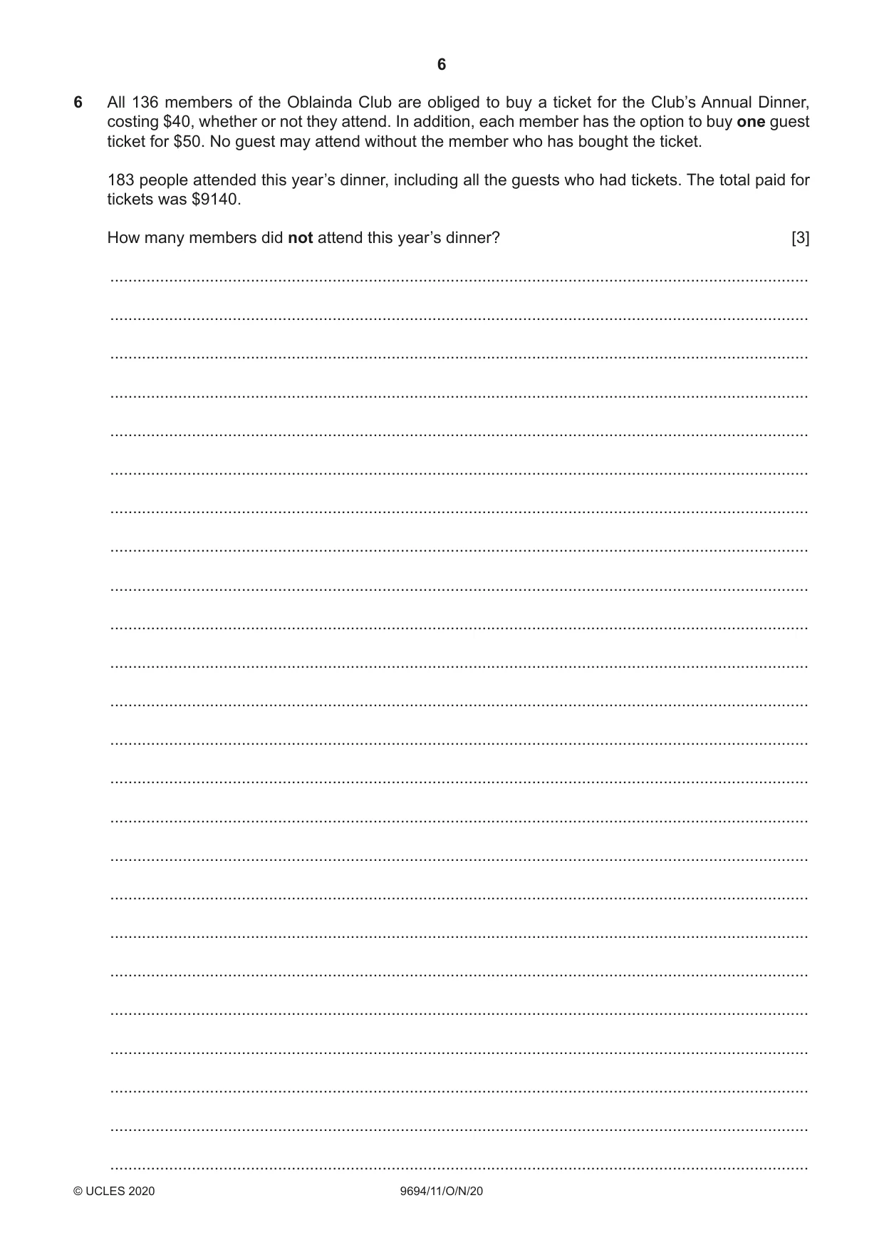 Cambridge A Level Thinking Skills 9694 2020 Oct/Nov Paper 1 · Variant 1 question paper, page 6 of 16