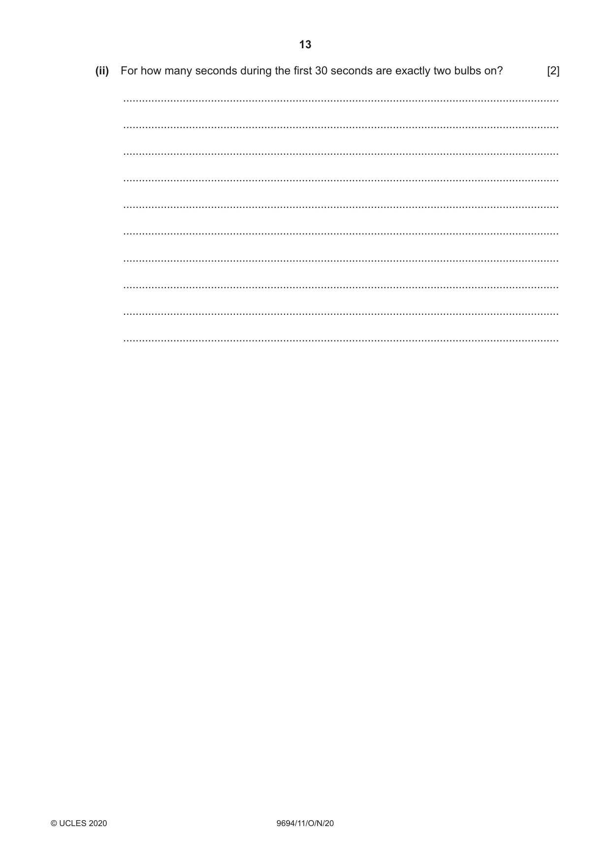 Cambridge A Level Thinking Skills 9694 2020 Oct/Nov Paper 1 · Variant 1 question paper, page 13 of 16