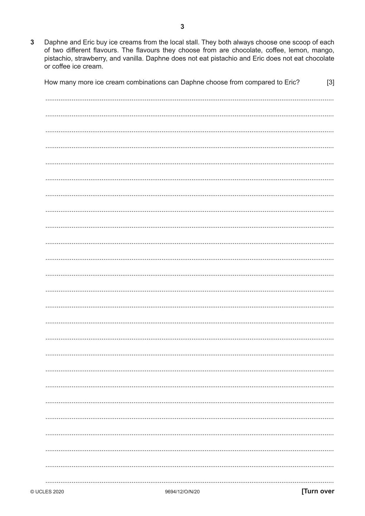 Cambridge A Level Thinking Skills 9694 2020 Oct/Nov Paper 1 · Variant 2 question paper, page 3 of 16