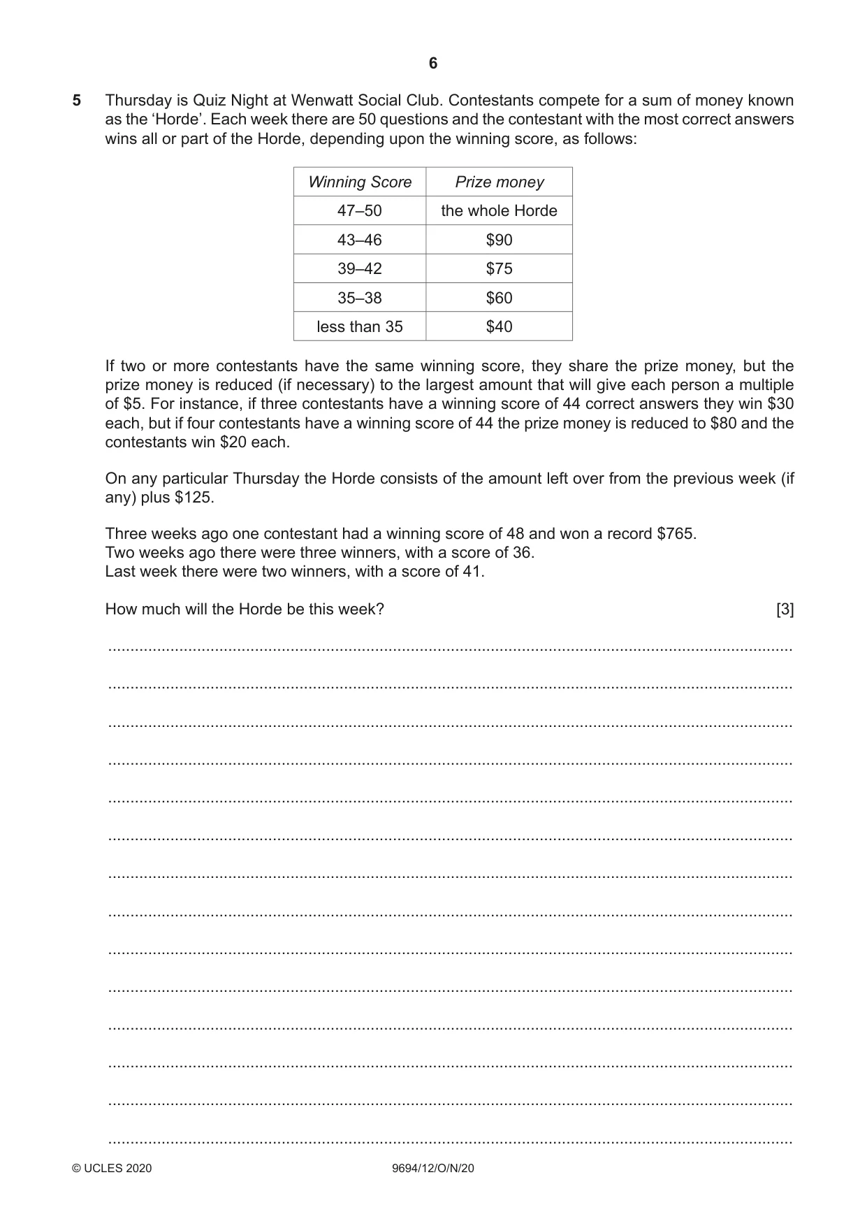 Cambridge A Level Thinking Skills 9694 2020 Oct/Nov Paper 1 · Variant 2 question paper, page 6 of 16