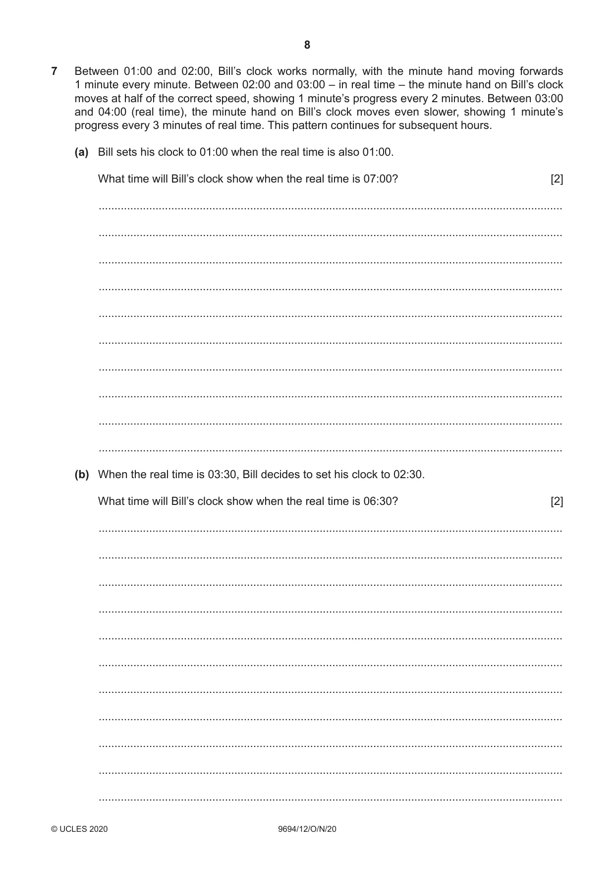Cambridge A Level Thinking Skills 9694 2020 Oct/Nov Paper 1 · Variant 2 question paper, page 8 of 16