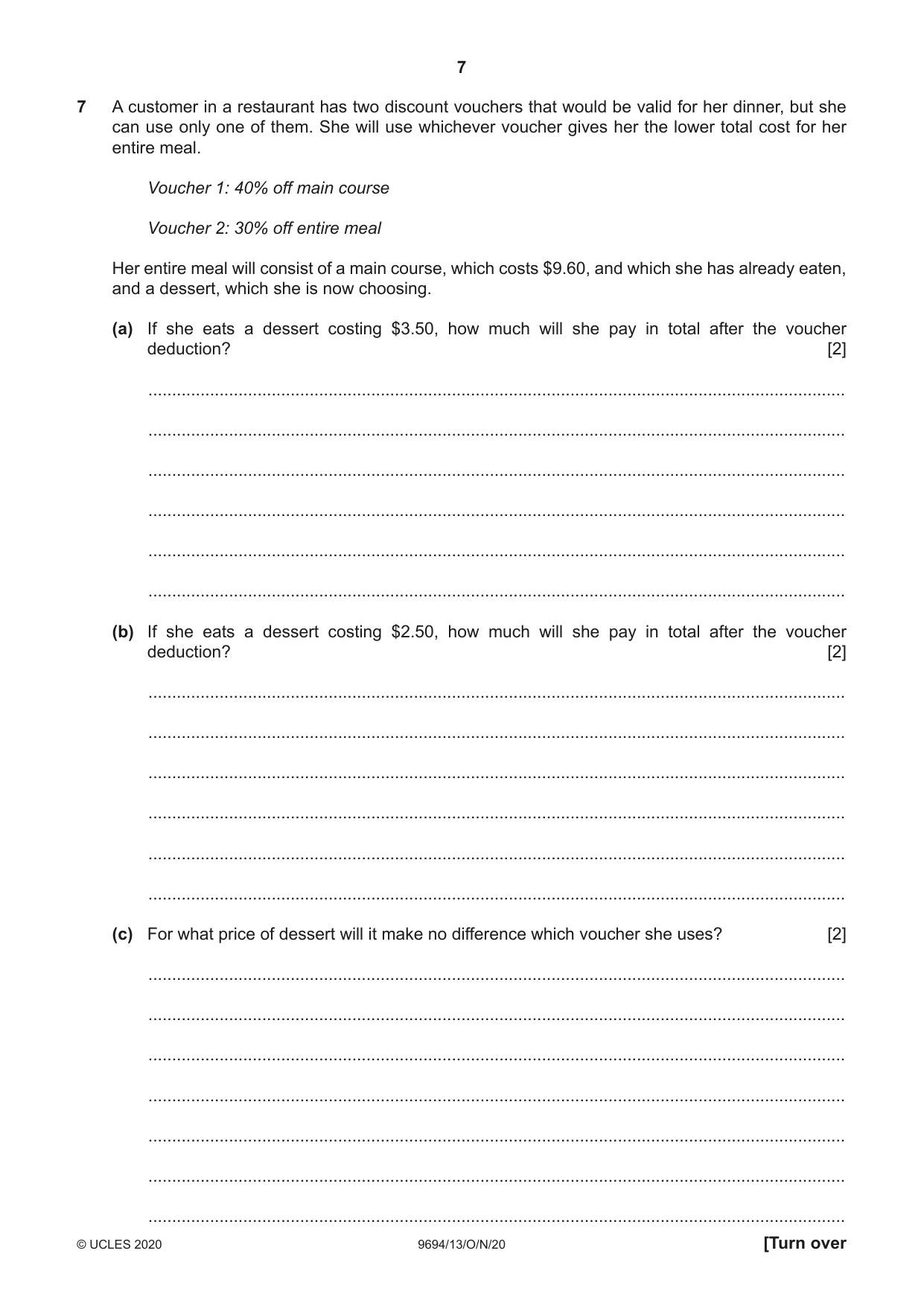 Cambridge A Level Thinking Skills 9694 2020 Oct/Nov Paper 1 · Variant 3 question paper, page 7 of 16