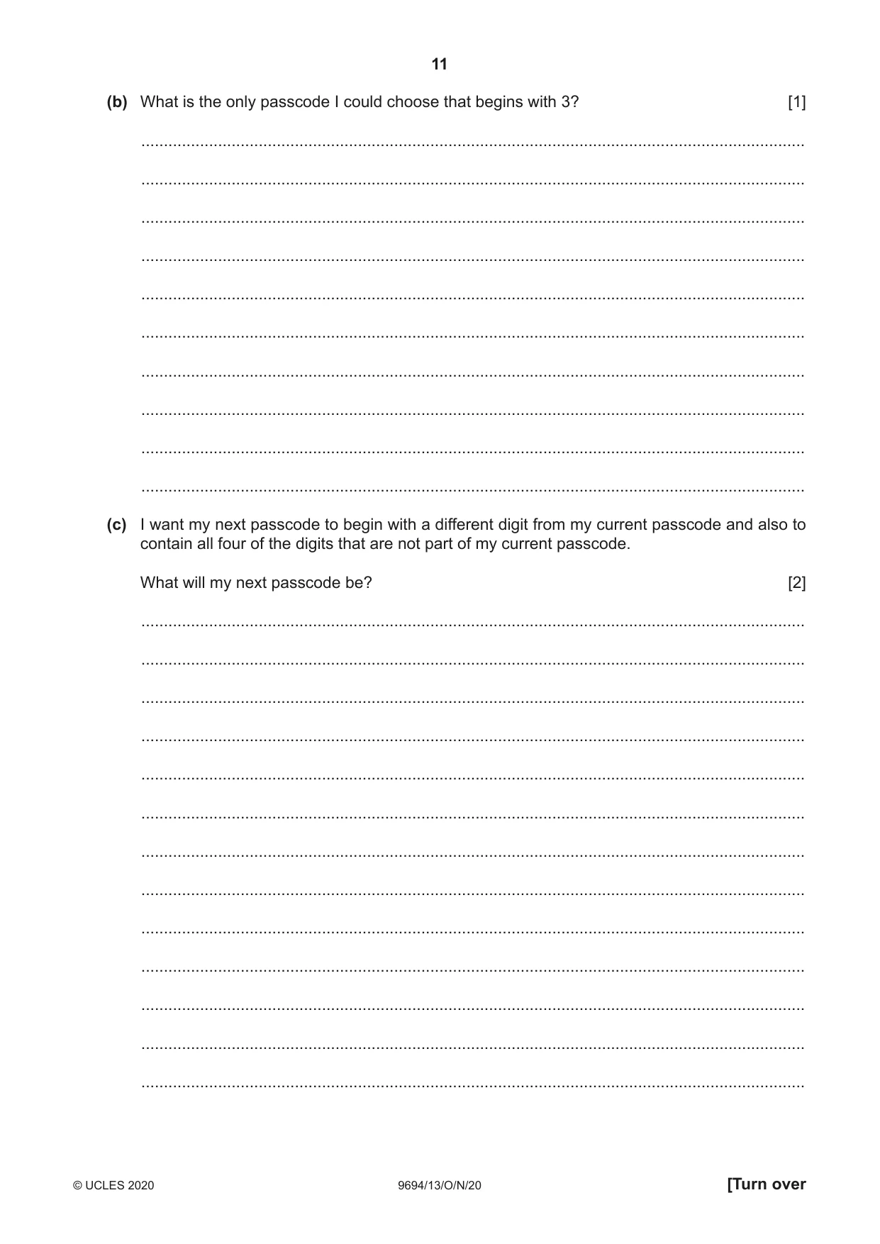 Cambridge A Level Thinking Skills 9694 2020 Oct/Nov Paper 1 · Variant 3 question paper, page 11 of 16