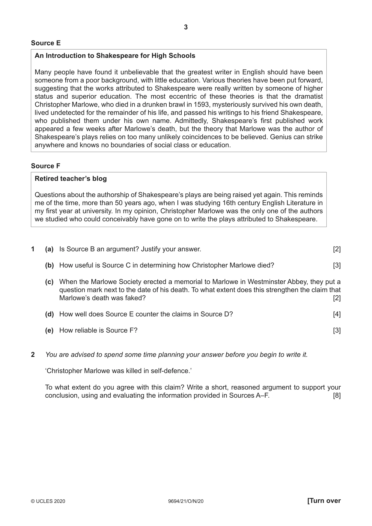 Cambridge A Level Thinking Skills 9694 2020 Oct/Nov Paper 2 · Variant 1 question paper, page 3 of 8