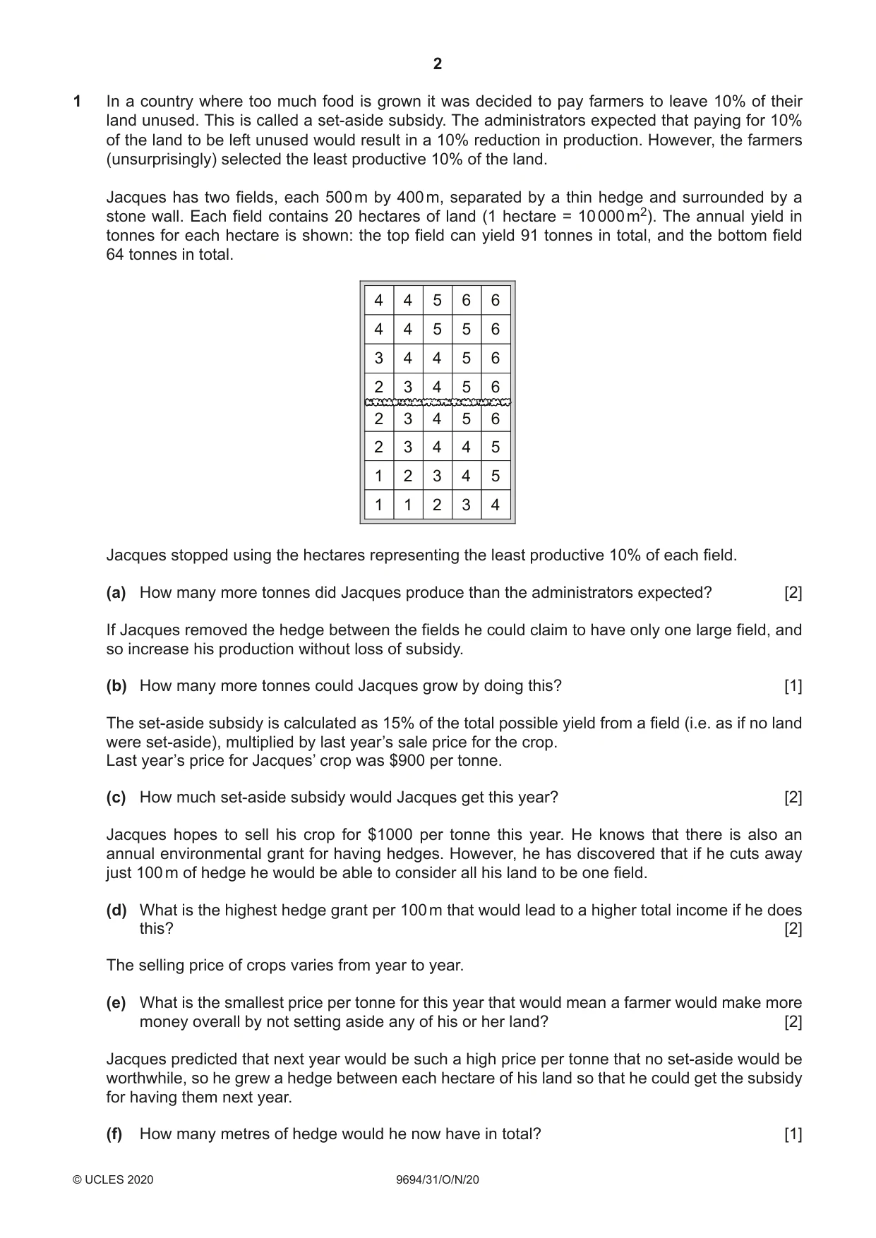 Cambridge A Level Thinking Skills 9694 2020 Oct/Nov Paper 3 · Variant 1 question paper, page 2 of 8