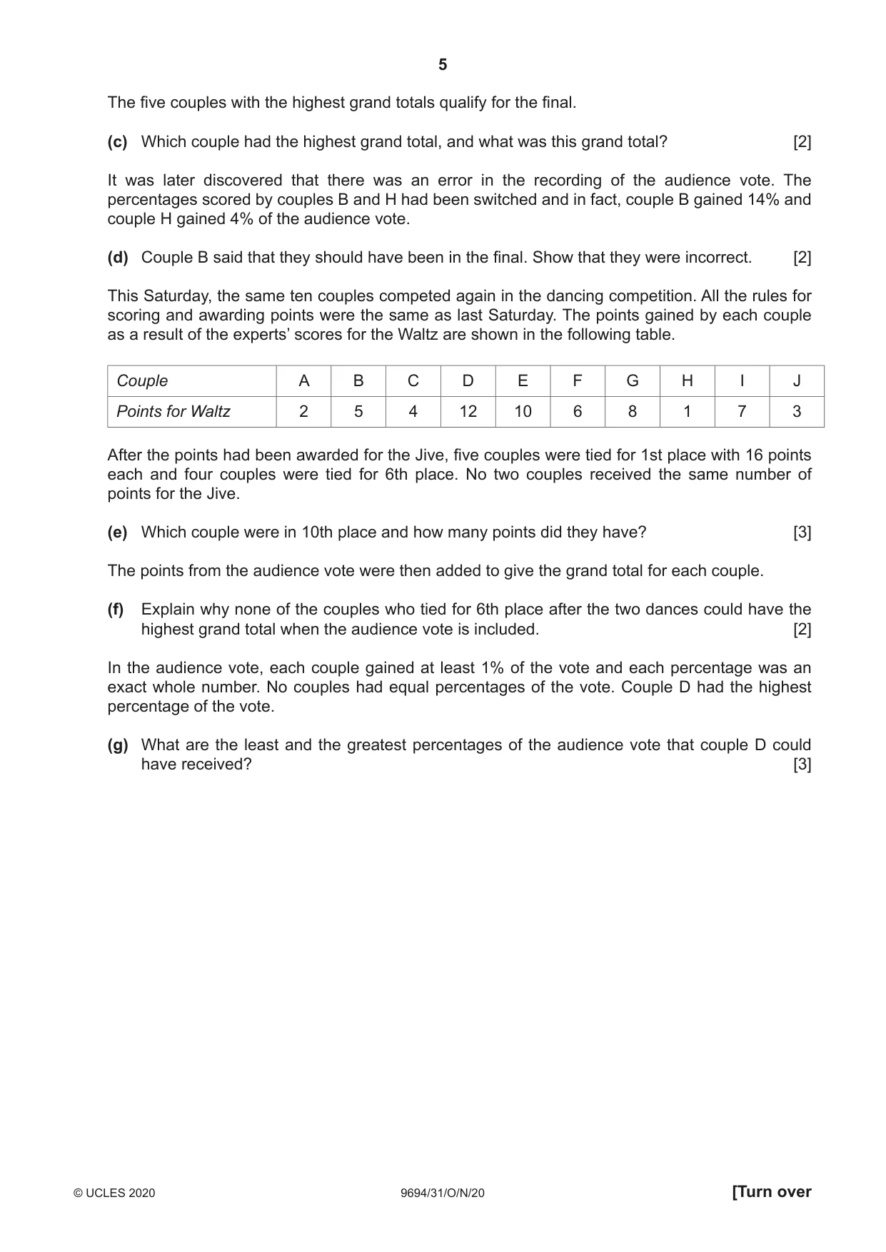 Cambridge A Level Thinking Skills 9694 2020 Oct/Nov Paper 3 · Variant 1 question paper, page 5 of 8