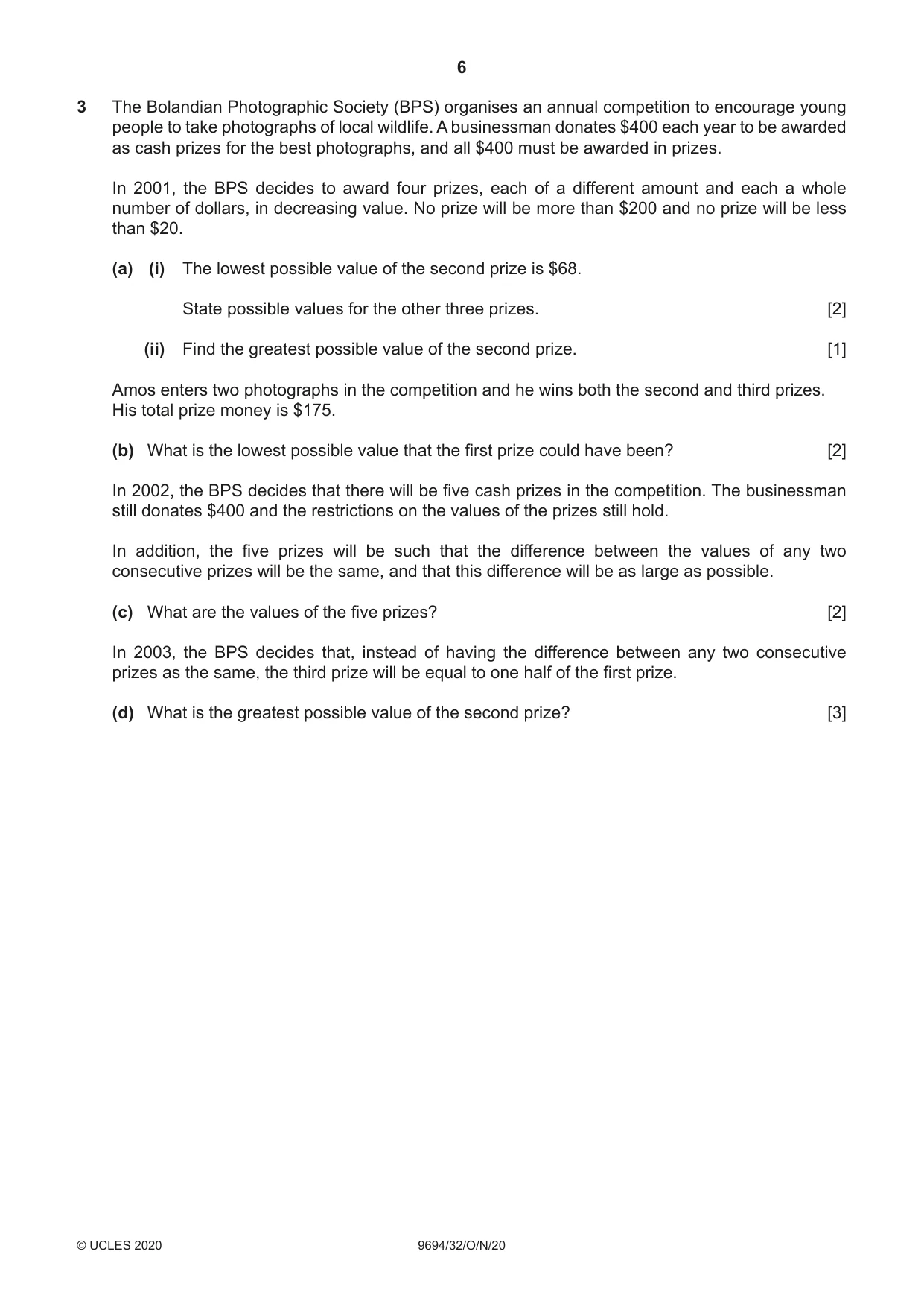 Cambridge A Level Thinking Skills 9694 2020 Oct/Nov Paper 3 · Variant 2 question paper, page 6 of 8