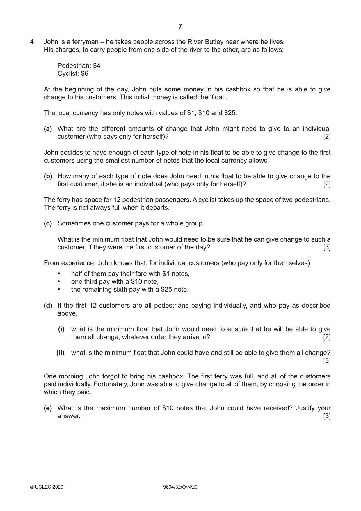 Cambridge A Level Thinking Skills 9694 2020 Oct/Nov Paper 3 · Variant 2 question paper, page 7 of 8