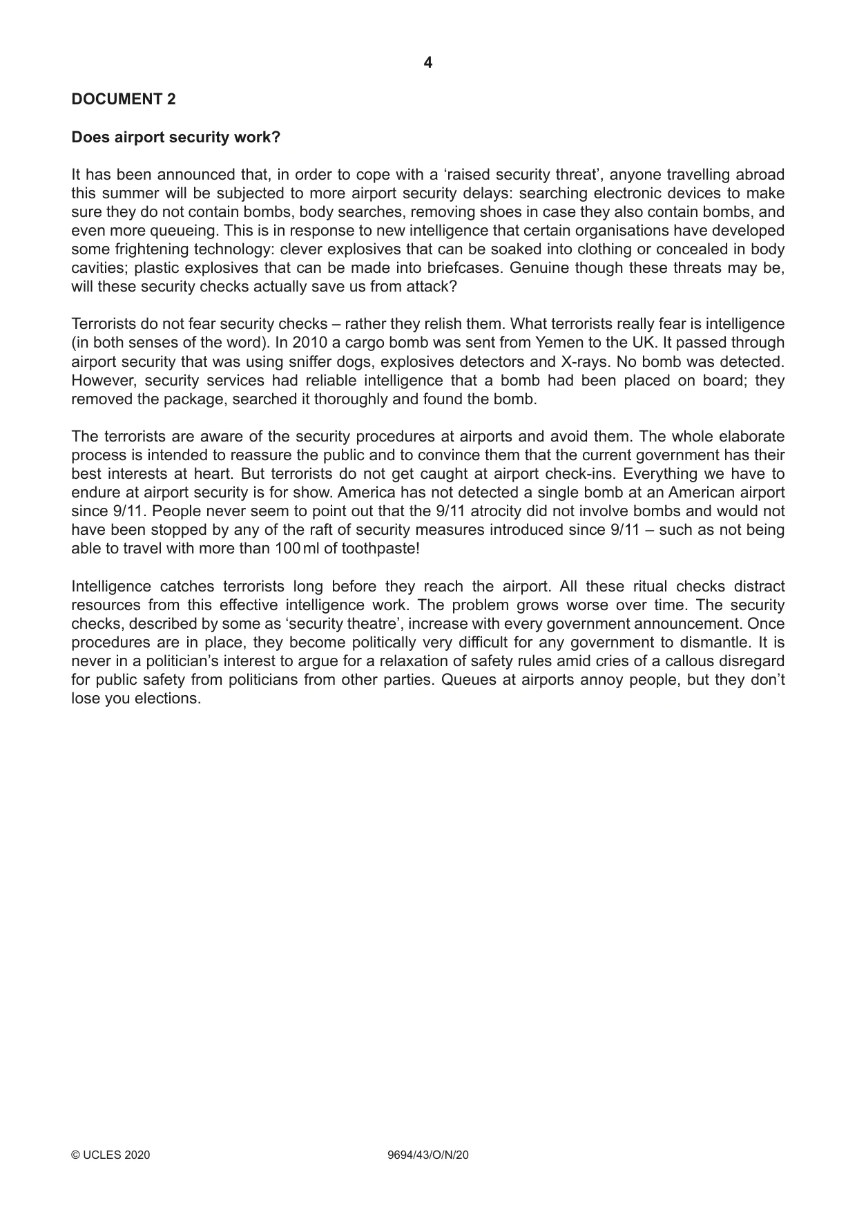 Cambridge A Level Thinking Skills 9694 2020 Oct/Nov Paper 4 · Variant 3 question paper, page 4 of 8