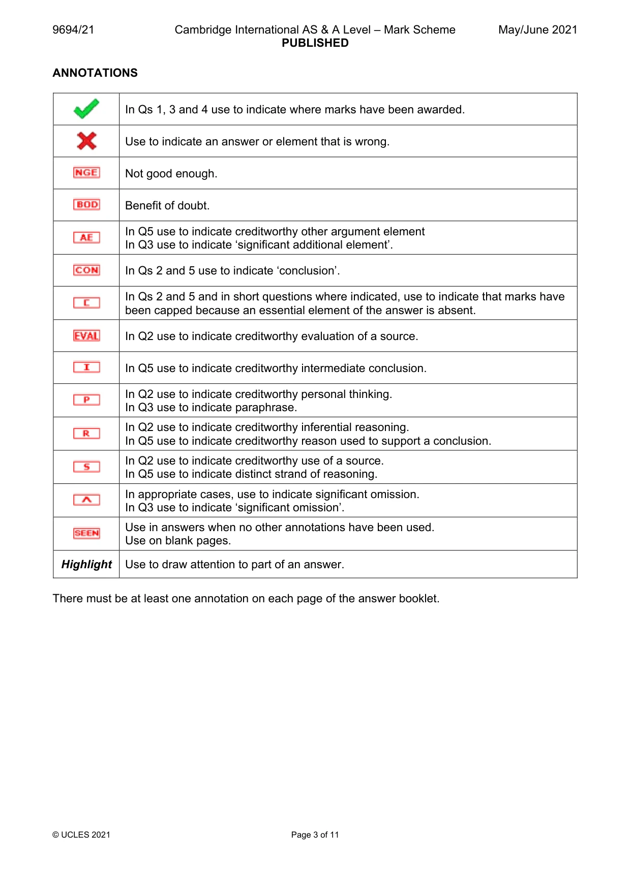 Mark scheme, page 3 of 11