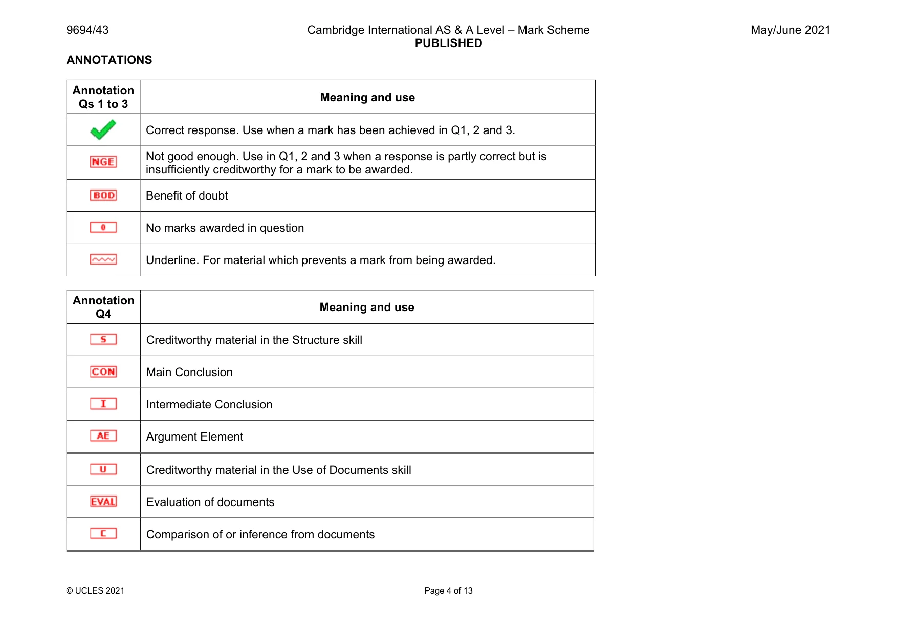 Mark scheme, page 4 of 13