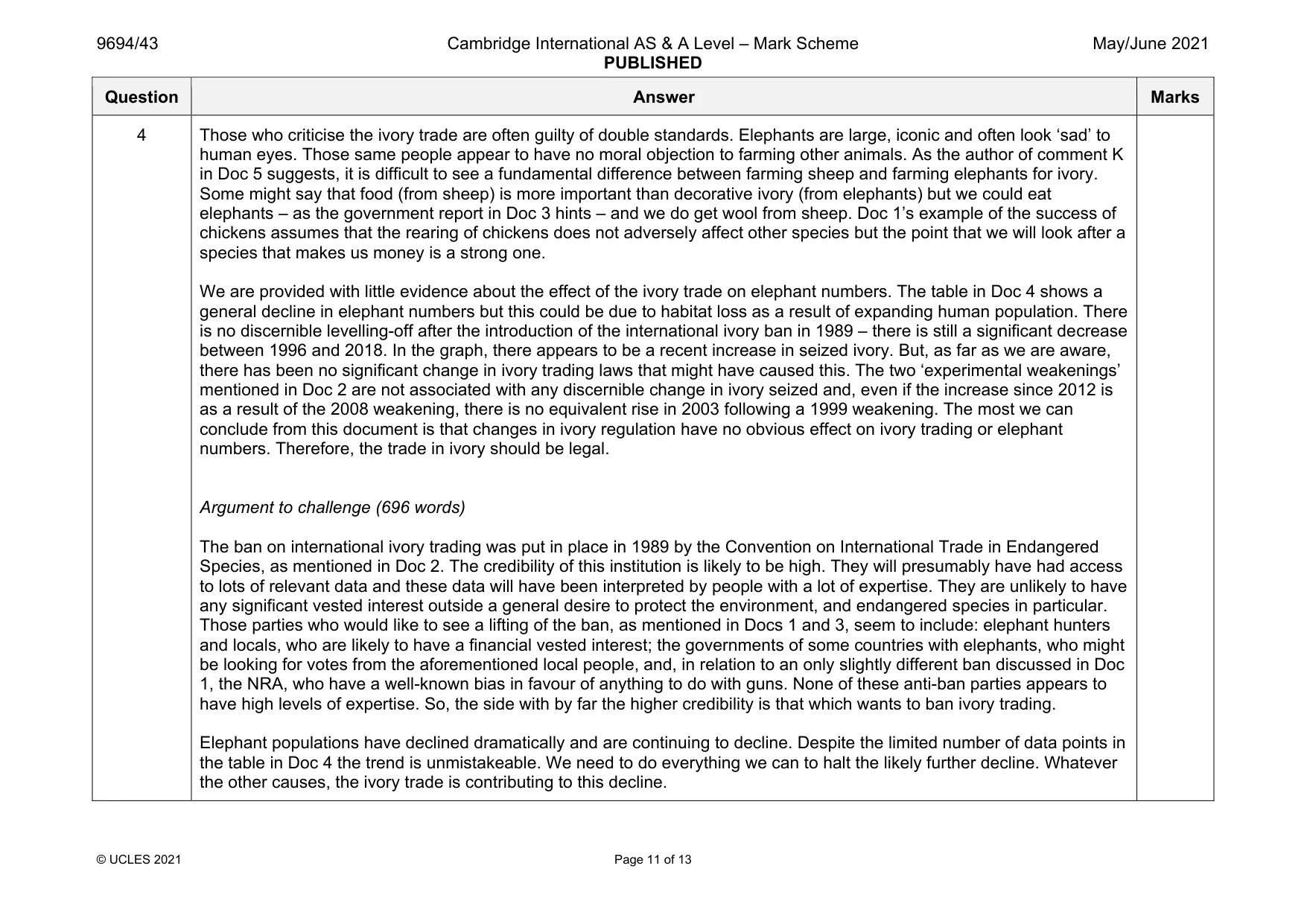 Mark scheme, page 11 of 13