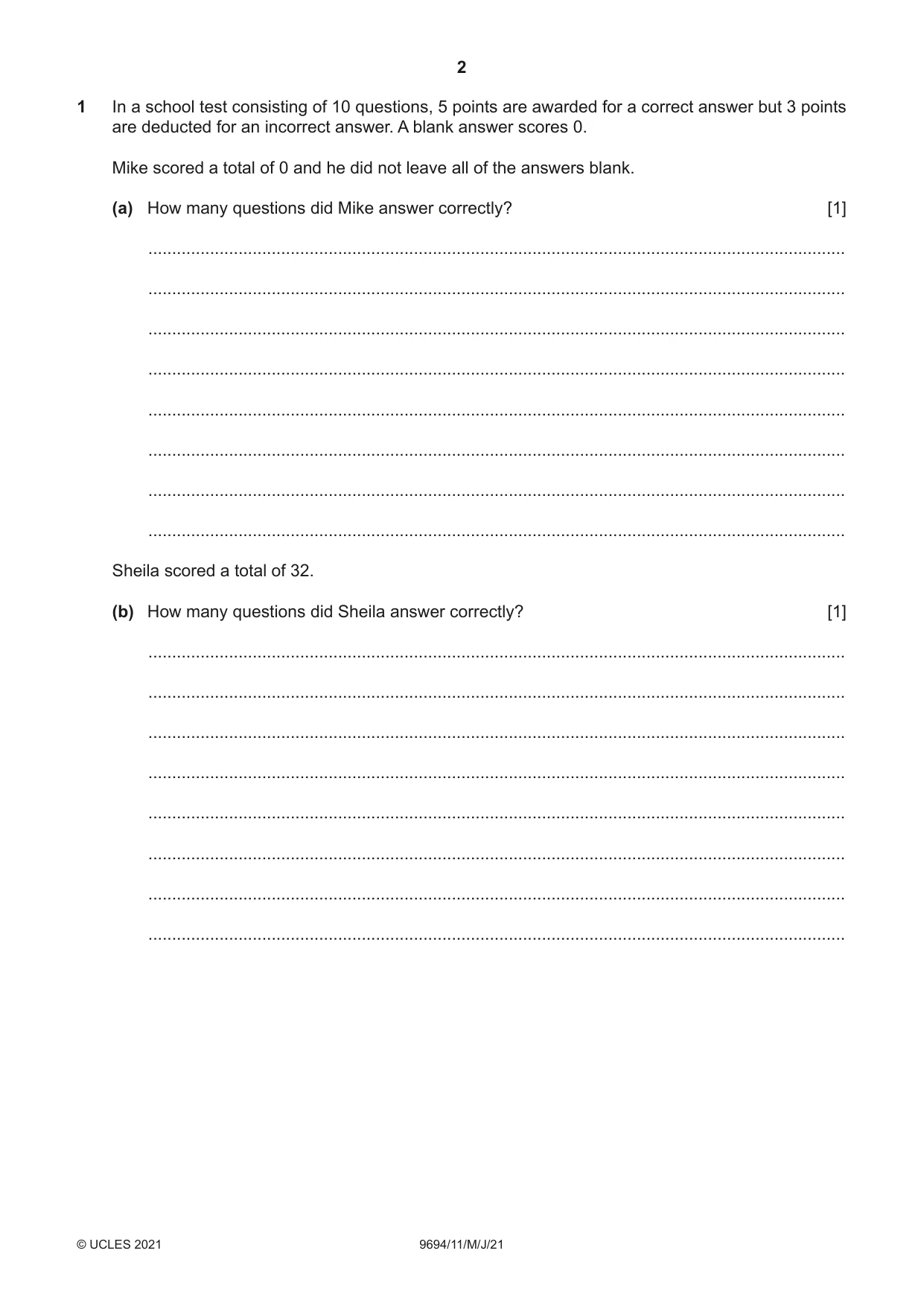 Cambridge A Level Thinking Skills 9694 2021 May/June Paper 1 · Variant 1 question paper, page 2 of 16