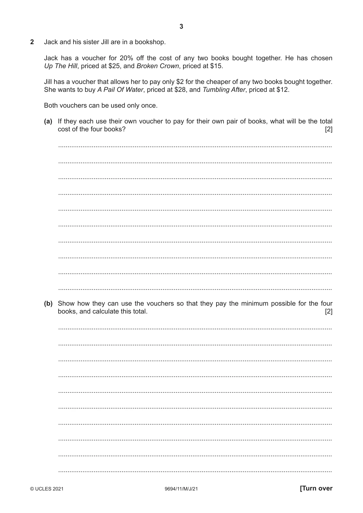 Cambridge A Level Thinking Skills 9694 2021 May/June Paper 1 · Variant 1 question paper, page 3 of 16