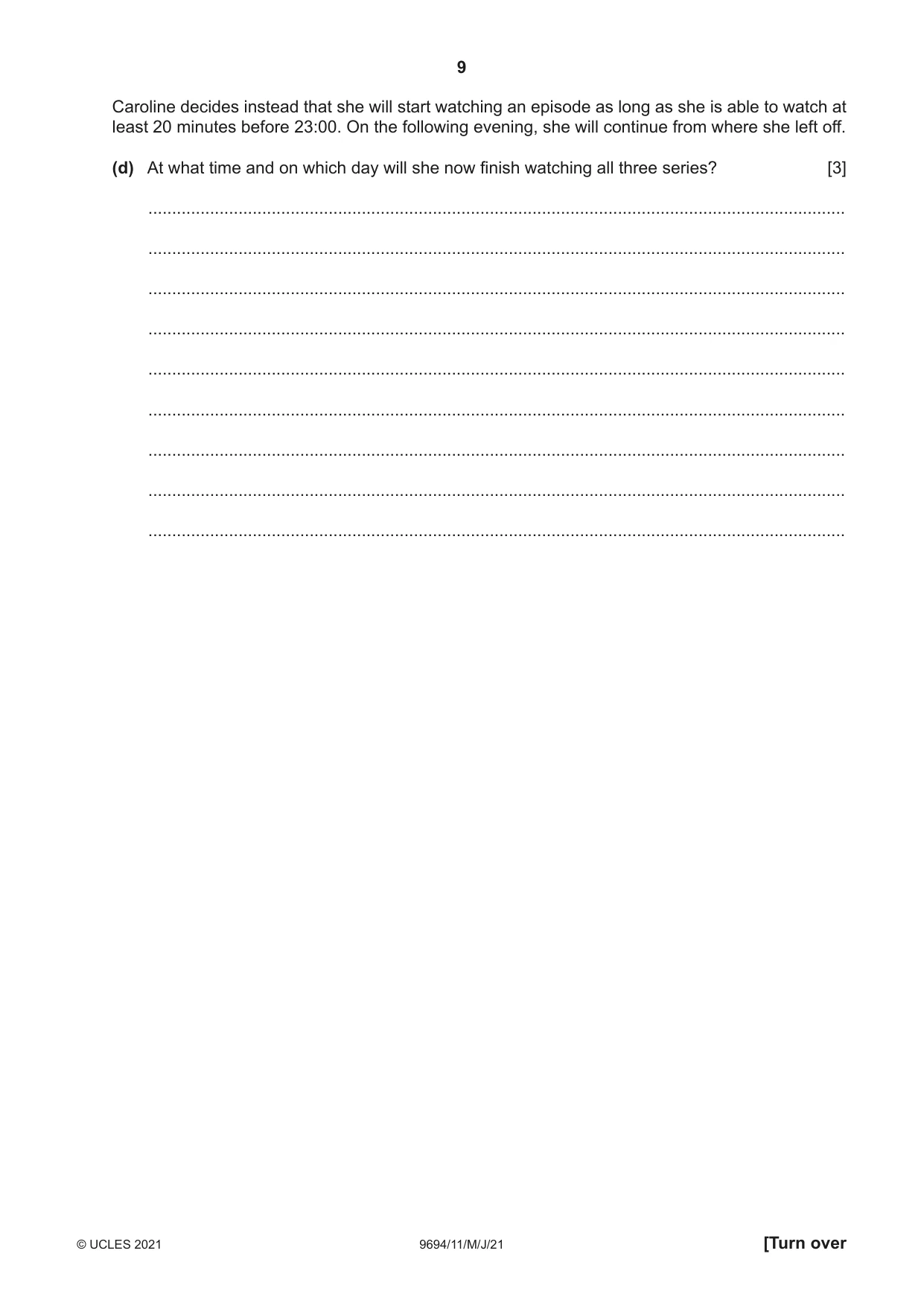 Cambridge A Level Thinking Skills 9694 2021 May/June Paper 1 · Variant 1 question paper, page 9 of 16