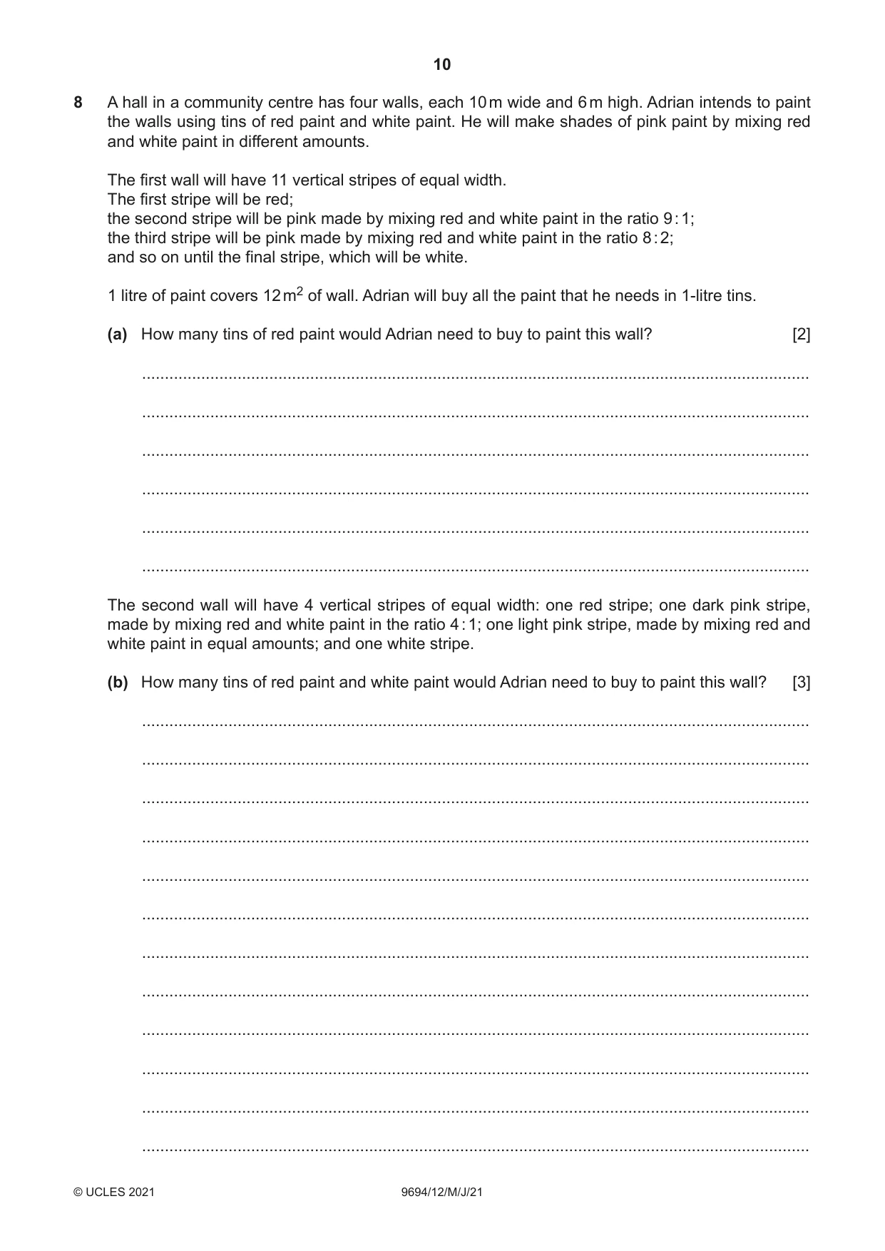 Cambridge A Level Thinking Skills 9694 2021 May/June Paper 1 · Variant 2 question paper, page 10 of 20