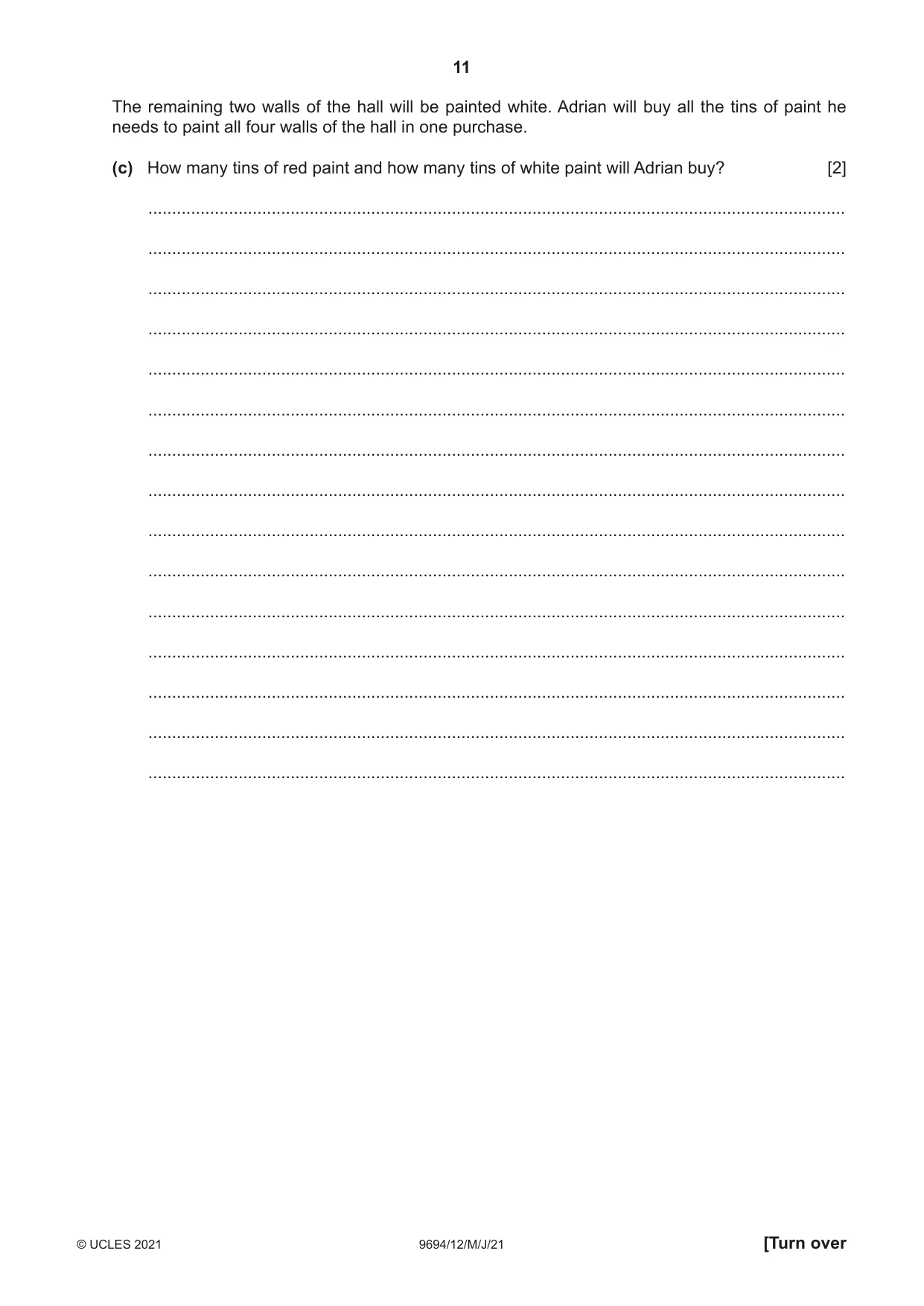 Cambridge A Level Thinking Skills 9694 2021 May/June Paper 1 · Variant 2 question paper, page 11 of 20