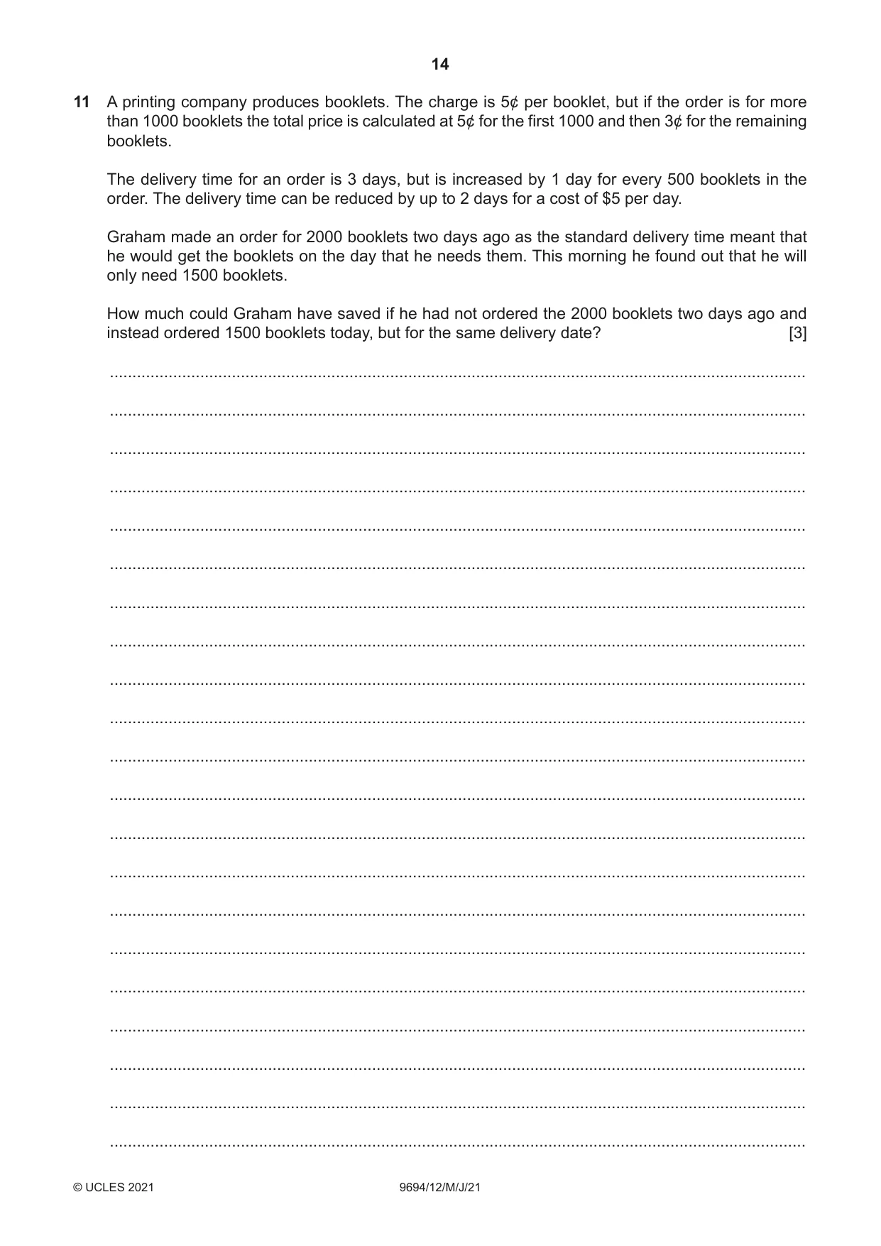 Cambridge A Level Thinking Skills 9694 2021 May/June Paper 1 · Variant 2 question paper, page 14 of 20
