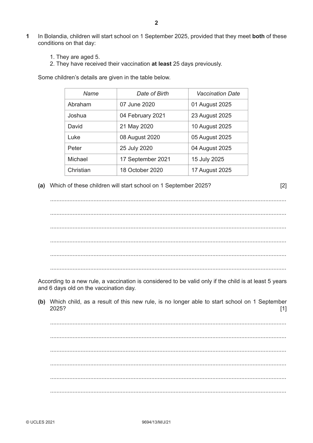 Cambridge A Level Thinking Skills 9694 2021 May/June Paper 1 · Variant 3 question paper, page 2 of 20
