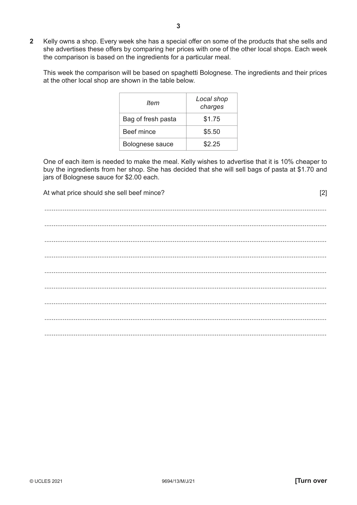 Cambridge A Level Thinking Skills 9694 2021 May/June Paper 1 · Variant 3 question paper, page 3 of 20