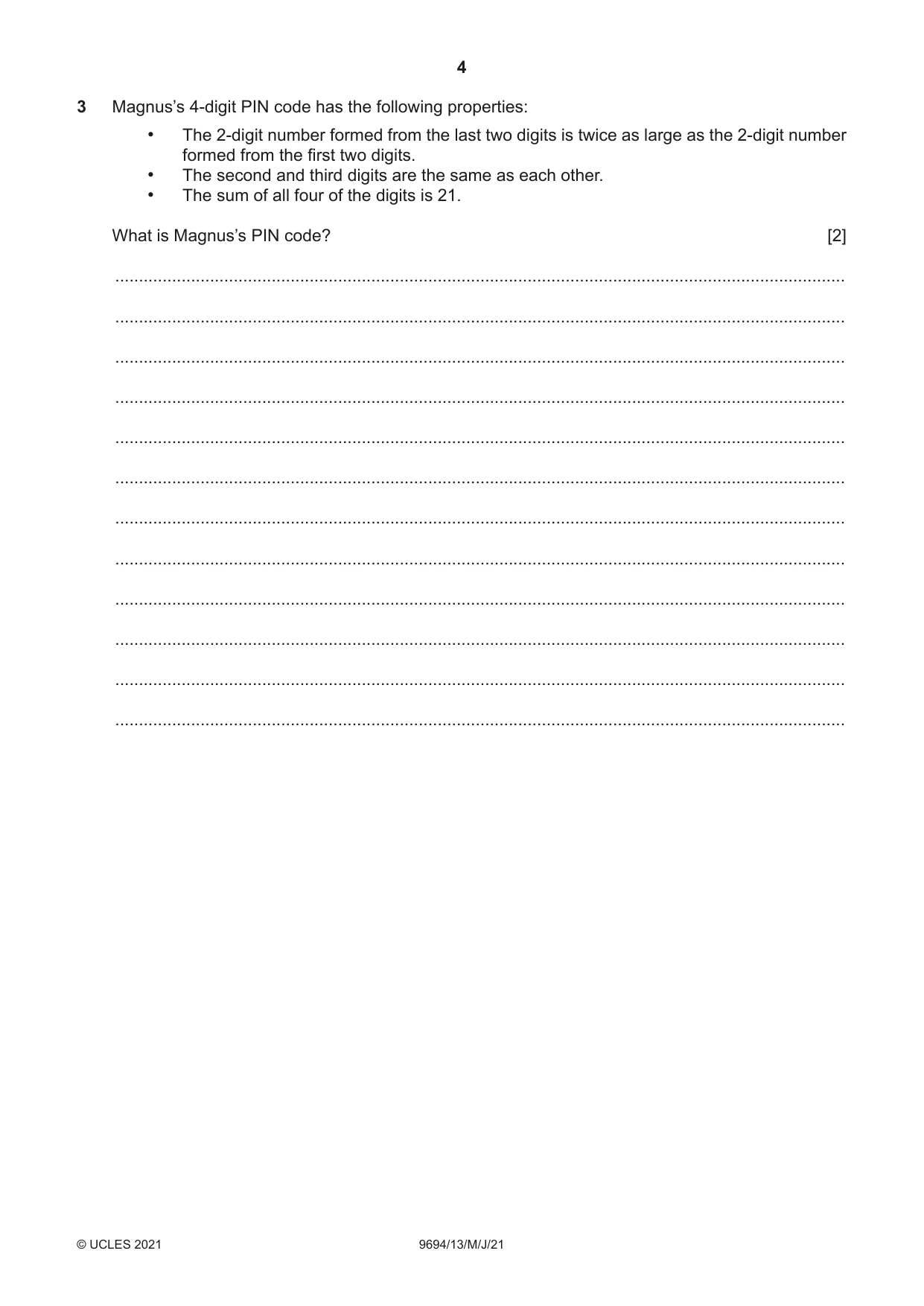 Cambridge A Level Thinking Skills 9694 2021 May/June Paper 1 · Variant 3 question paper, page 4 of 20