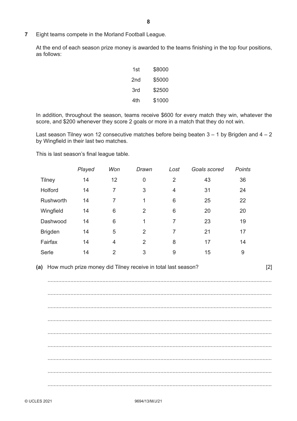 Cambridge A Level Thinking Skills 9694 2021 May/June Paper 1 · Variant 3 question paper, page 8 of 20