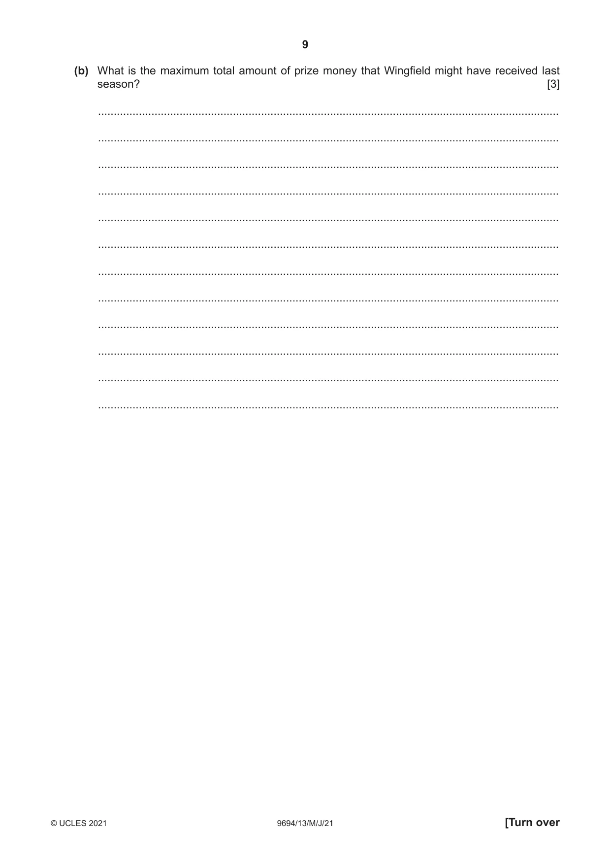 Cambridge A Level Thinking Skills 9694 2021 May/June Paper 1 · Variant 3 question paper, page 9 of 20