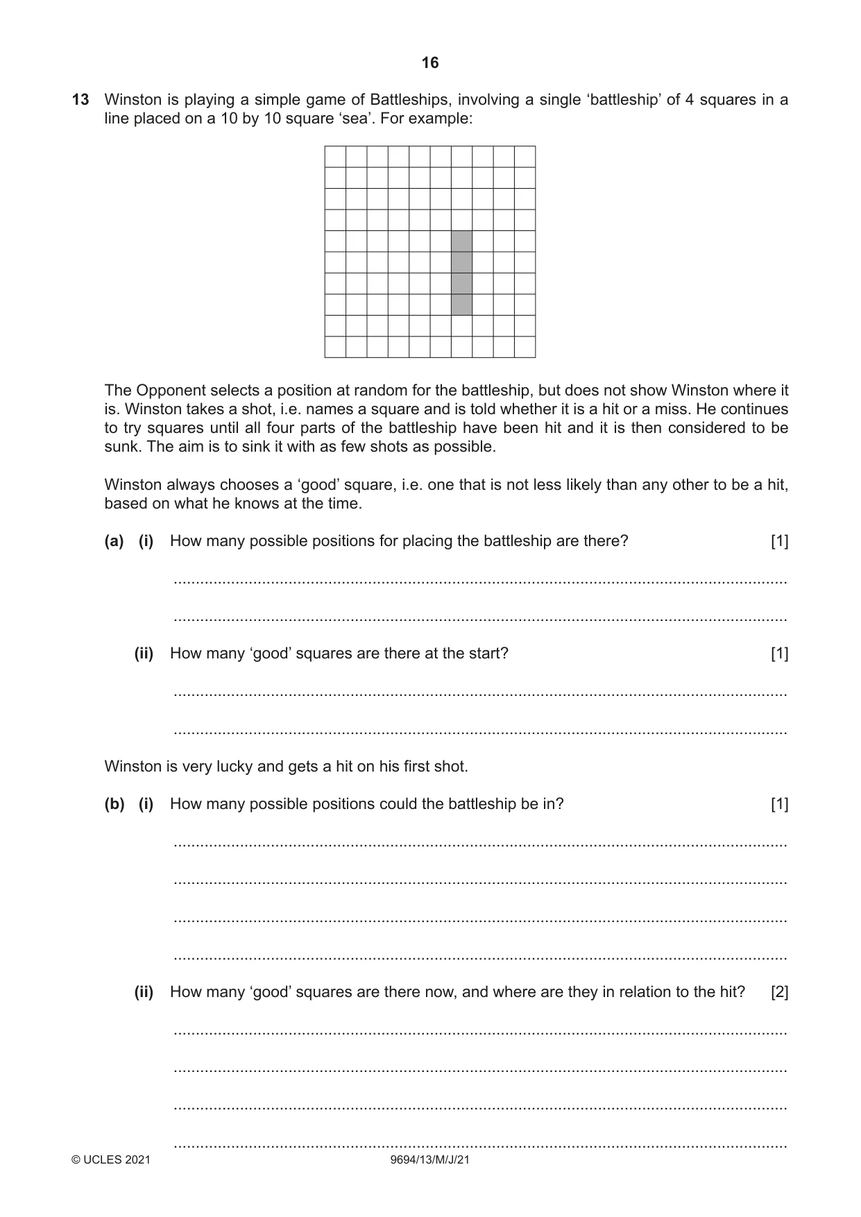 Cambridge A Level Thinking Skills 9694 2021 May/June Paper 1 · Variant 3 question paper, page 16 of 20