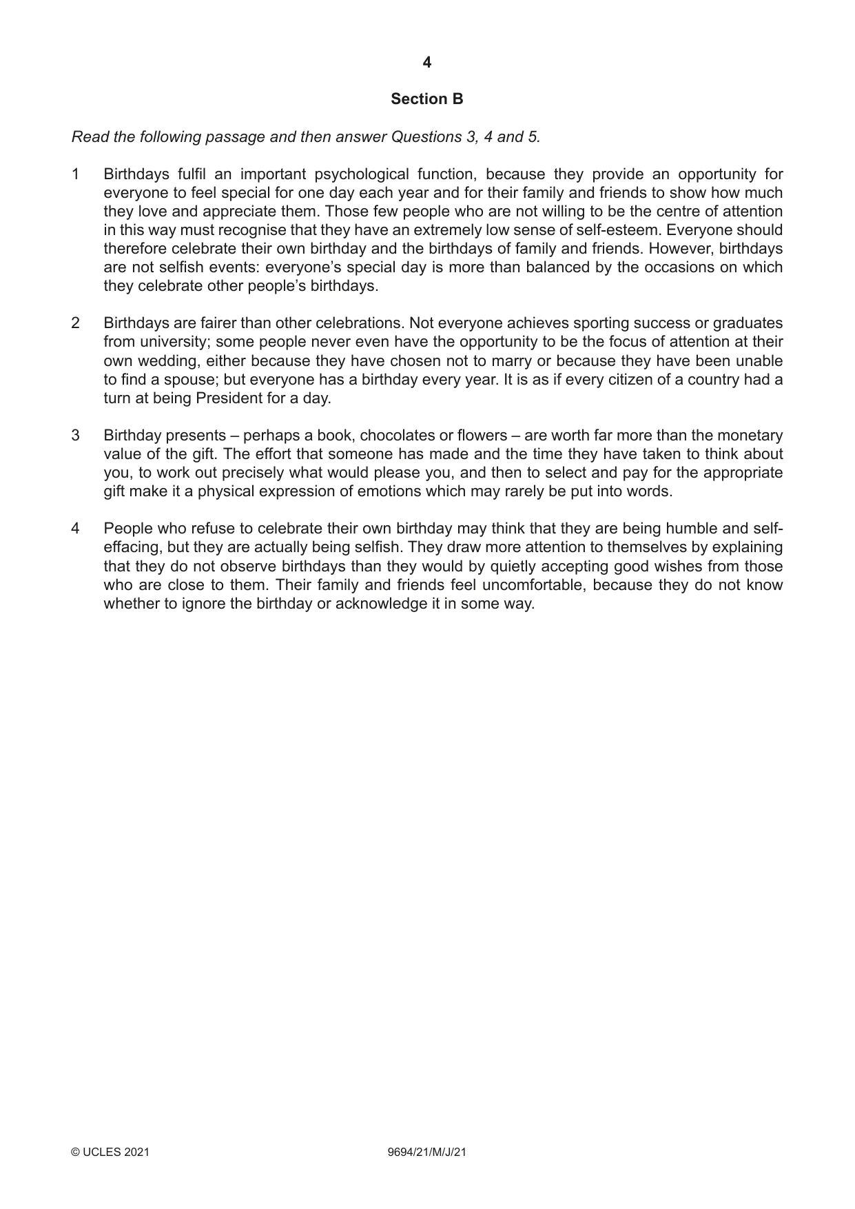Cambridge A Level Thinking Skills 9694 2021 May/June Paper 2 · Variant 1 question paper, page 4 of 8