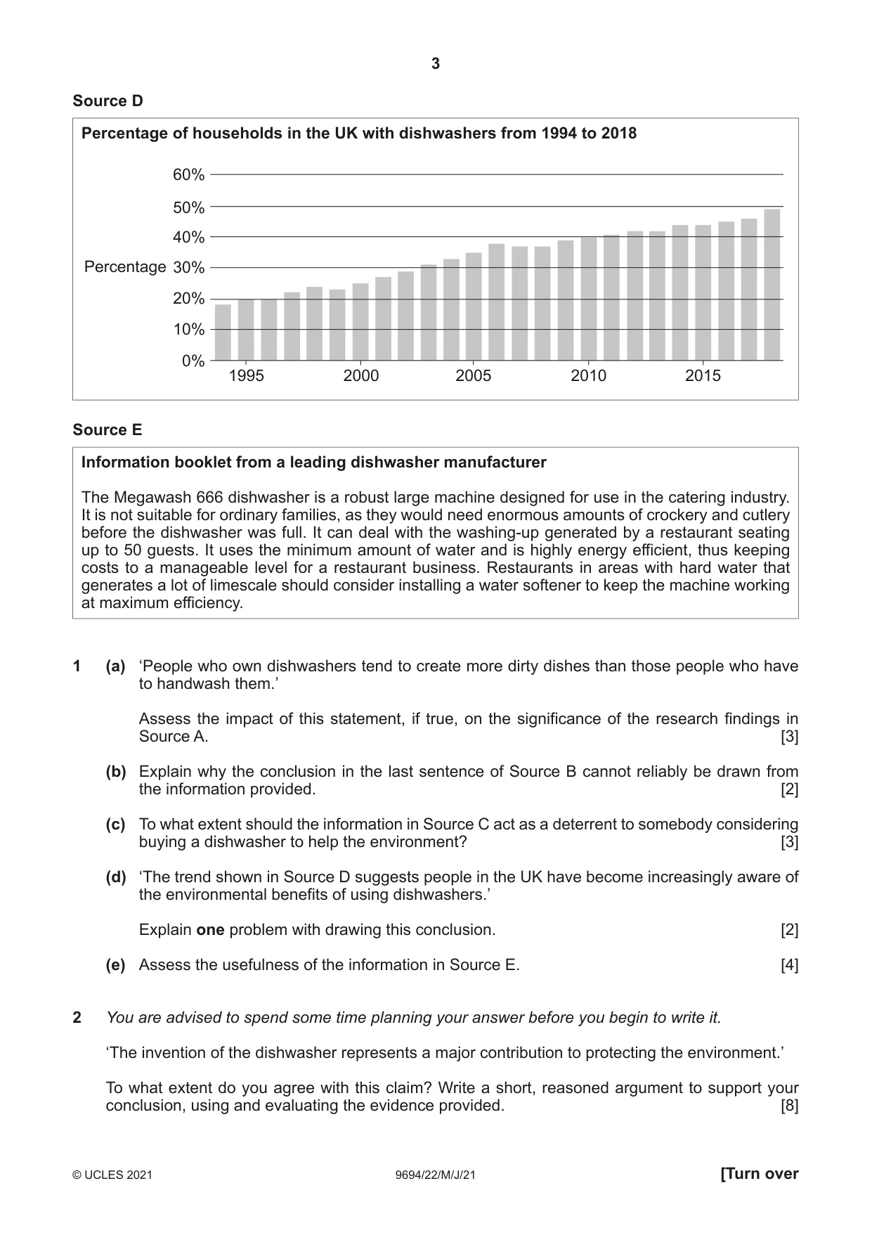 Cambridge A Level Thinking Skills 9694 2021 May/June Paper 2 · Variant 2 question paper, page 3 of 8