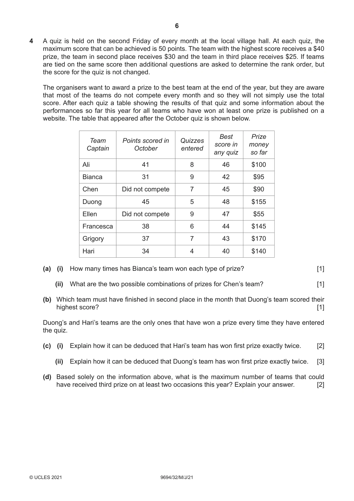 Cambridge A Level Thinking Skills 9694 2021 May/June Paper 3 · Variant 2 question paper, page 6 of 8