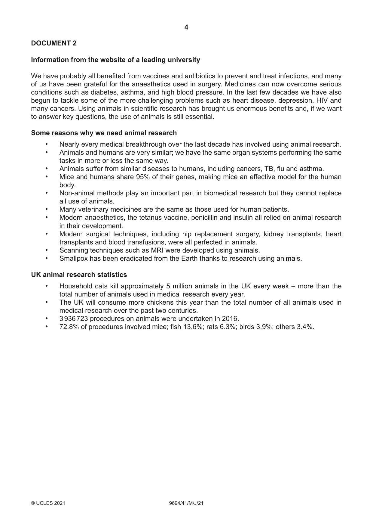 Cambridge A Level Thinking Skills 9694 2021 May/June Paper 4 · Variant 1 question paper, page 4 of 8
