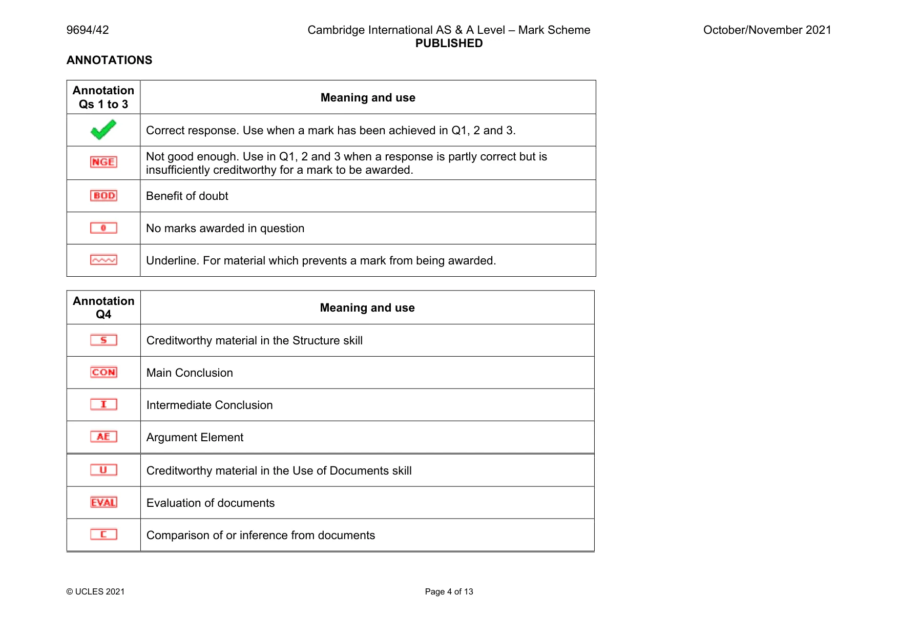 Mark scheme, page 4 of 13