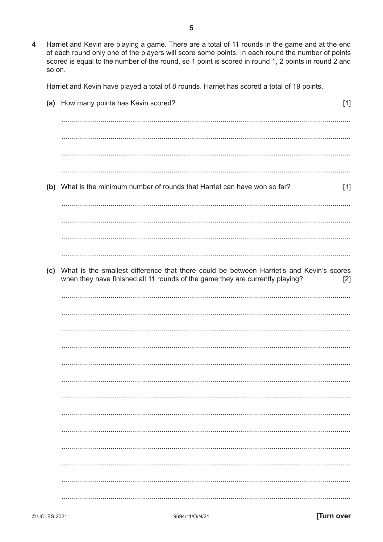 Cambridge A Level Thinking Skills 9694 2021 Oct/Nov Paper 1 · Variant 1 question paper, page 5 of 16