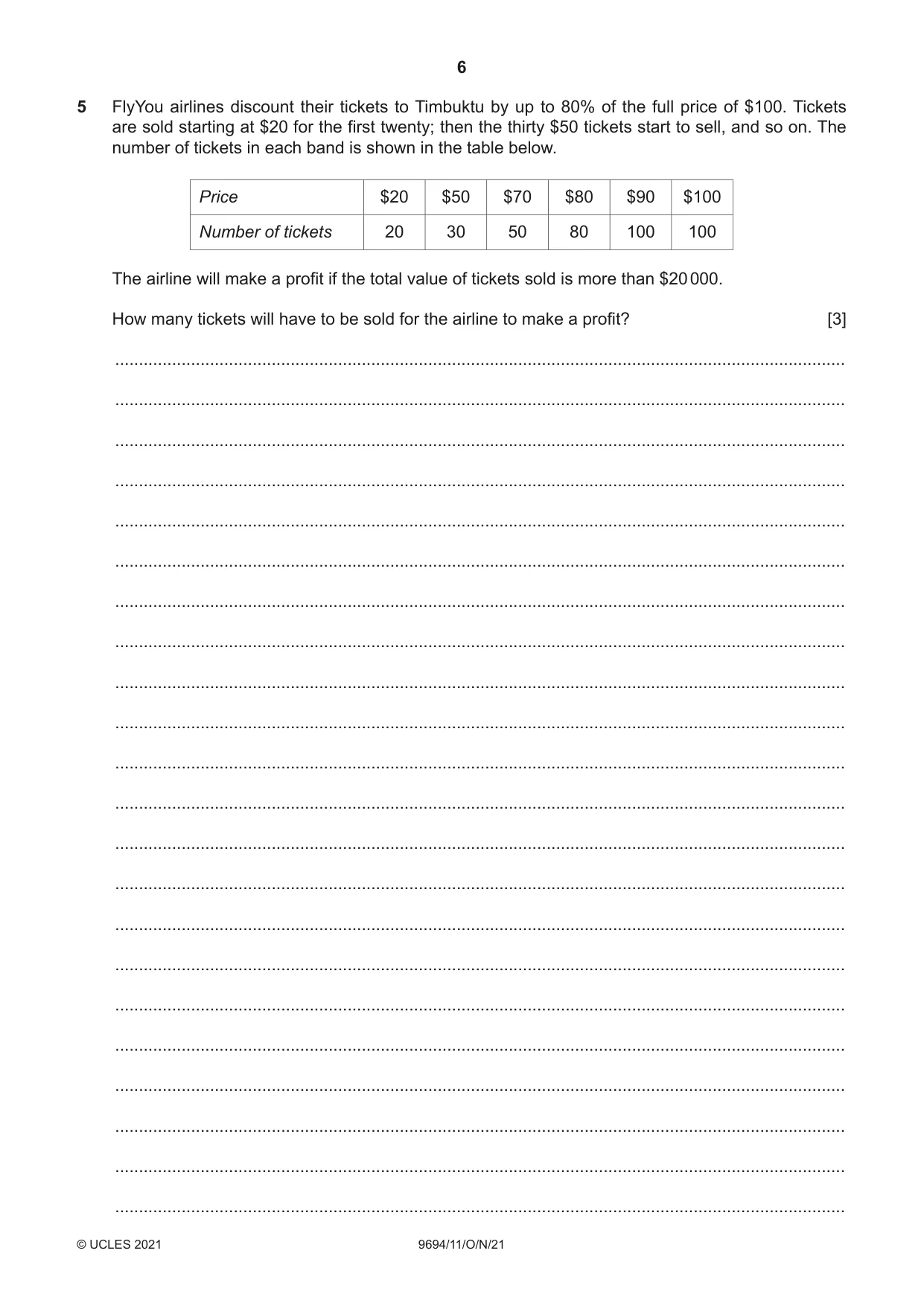 Cambridge A Level Thinking Skills 9694 2021 Oct/Nov Paper 1 · Variant 1 question paper, page 6 of 16