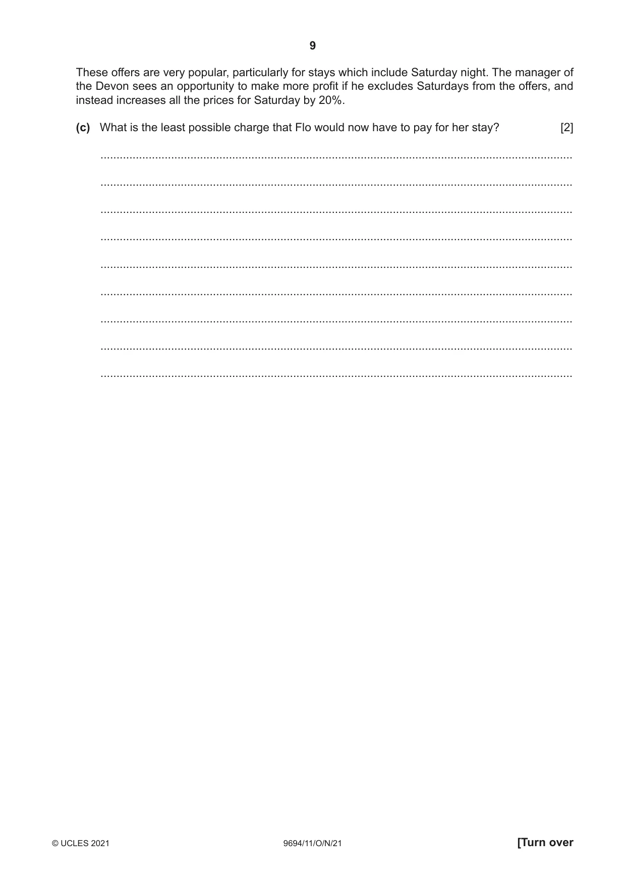 Cambridge A Level Thinking Skills 9694 2021 Oct/Nov Paper 1 · Variant 1 question paper, page 9 of 16