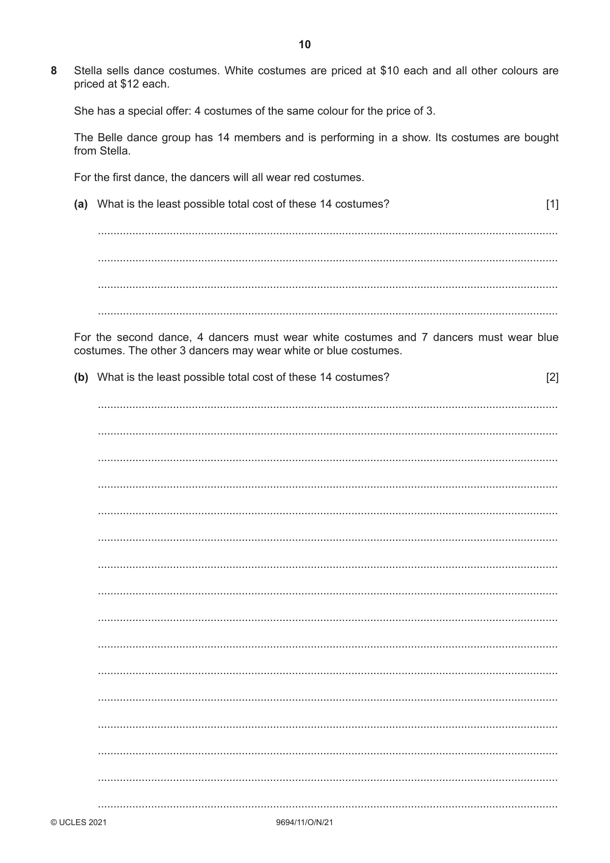 Cambridge A Level Thinking Skills 9694 2021 Oct/Nov Paper 1 · Variant 1 question paper, page 10 of 16