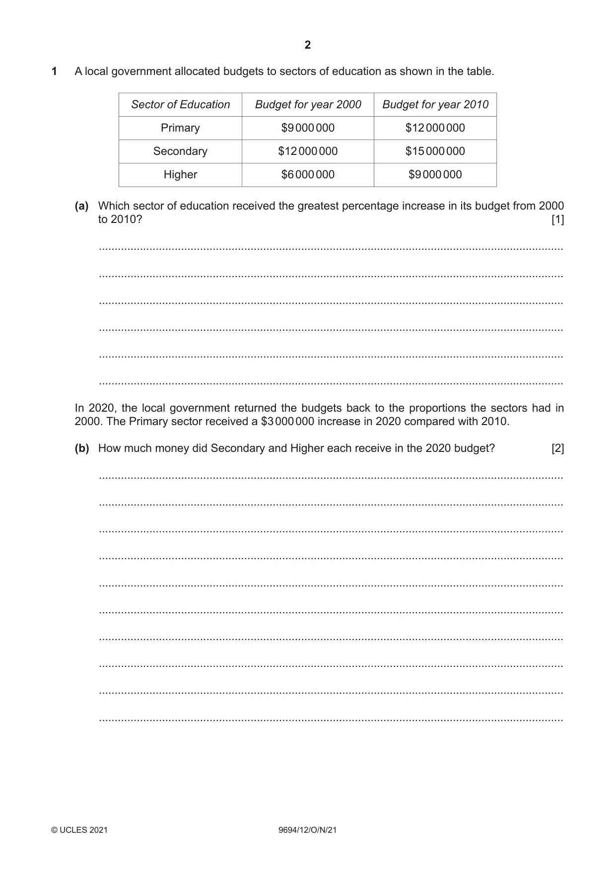 Cambridge A Level Thinking Skills 9694 2021 Oct/Nov Paper 1 · Variant 2 question paper, page 2 of 16