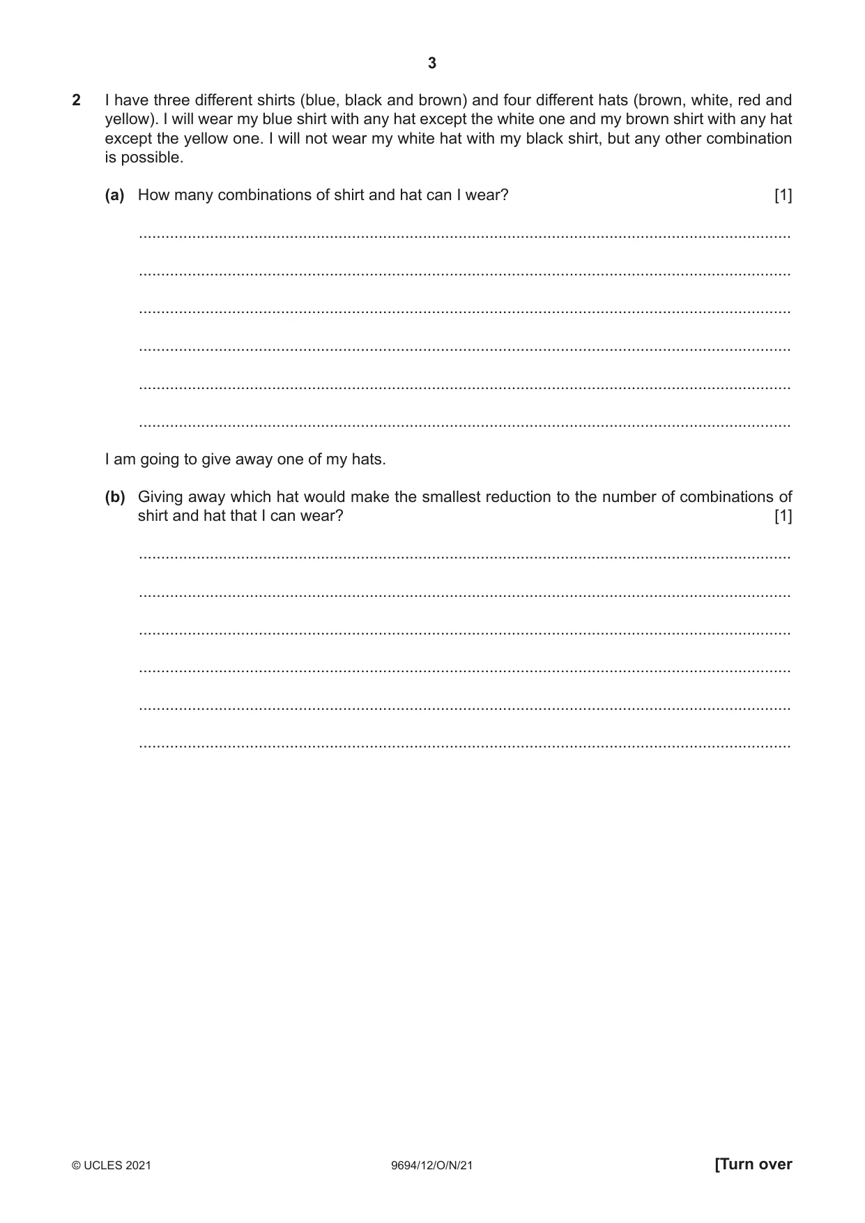 Cambridge A Level Thinking Skills 9694 2021 Oct/Nov Paper 1 · Variant 2 question paper, page 3 of 16