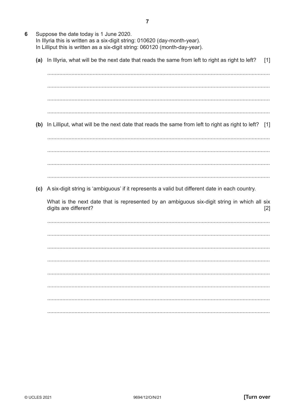 Cambridge A Level Thinking Skills 9694 2021 Oct/Nov Paper 1 · Variant 2 question paper, page 7 of 16