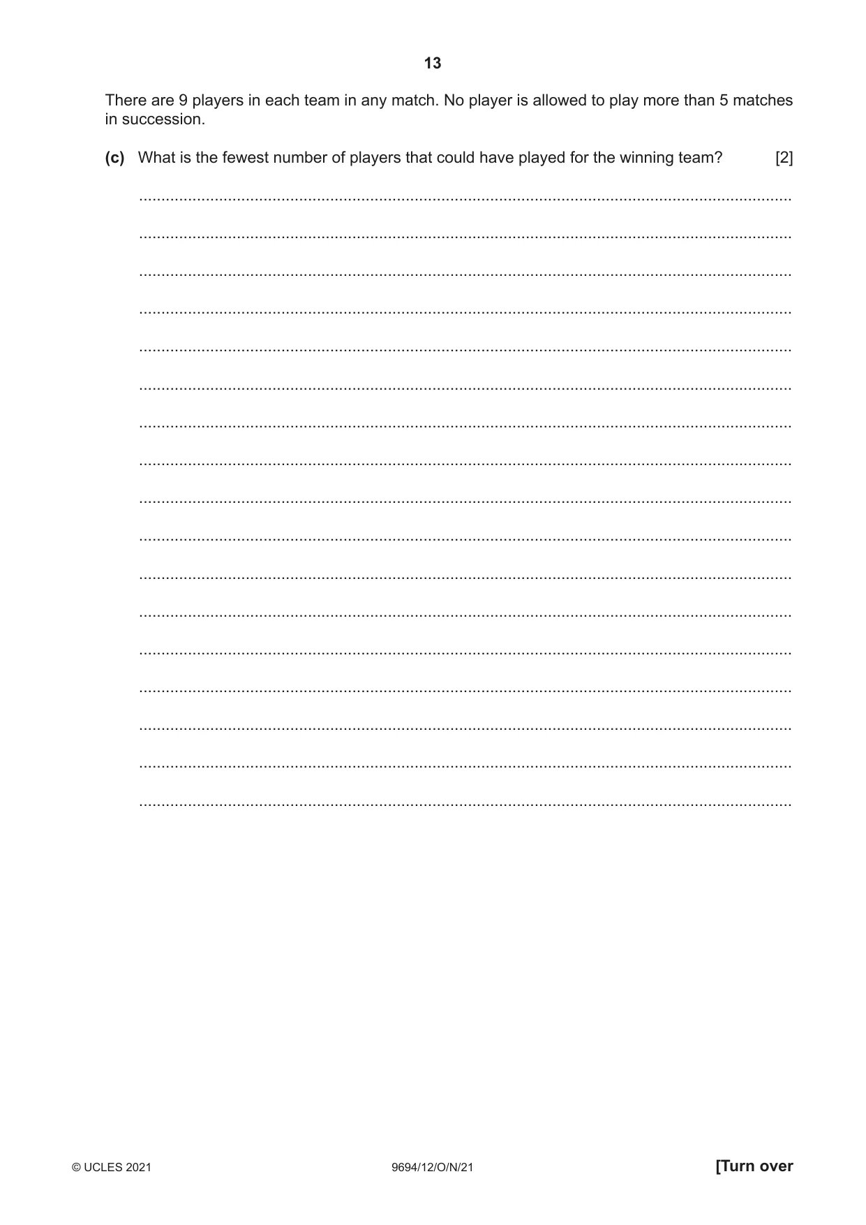 Cambridge A Level Thinking Skills 9694 2021 Oct/Nov Paper 1 · Variant 2 question paper, page 13 of 16